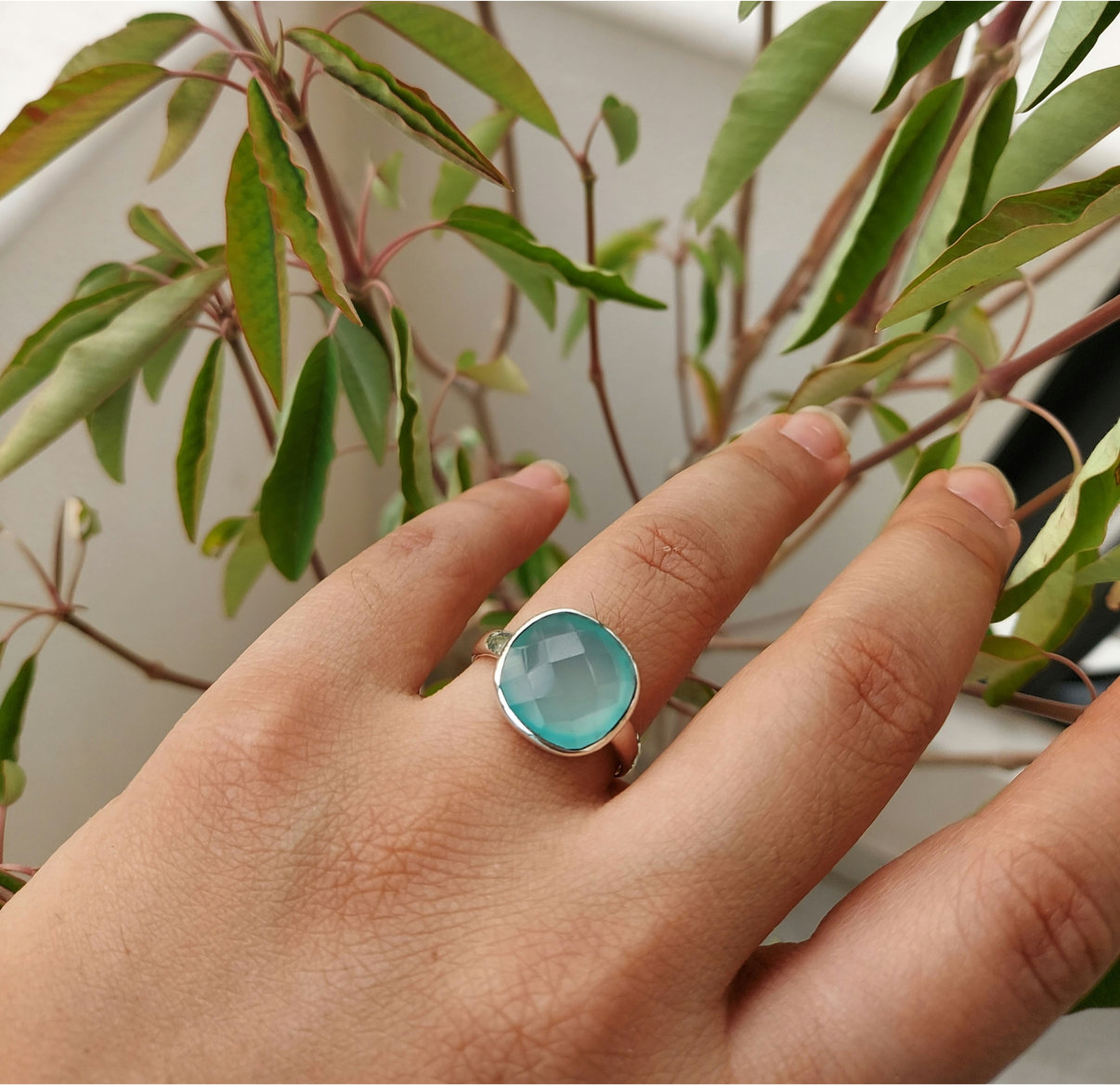 Aqua calcy ring