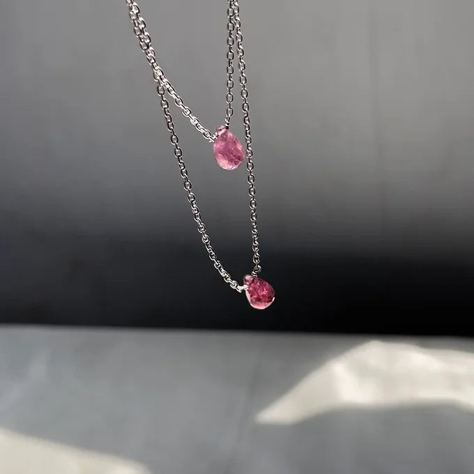 Tourmaline double layer necklace