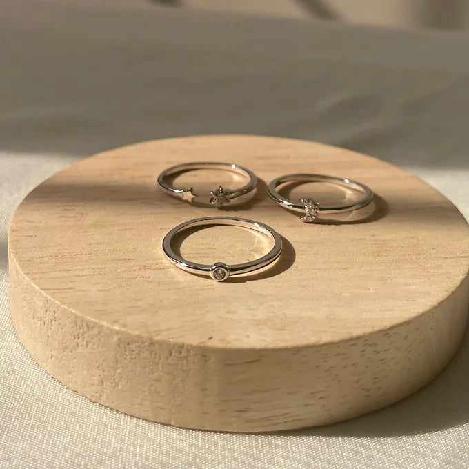 Moon stack rings