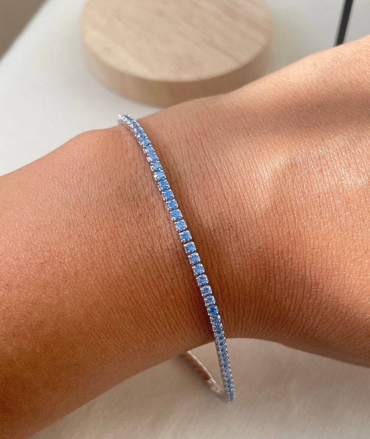 Blue zircon tennis bracelet