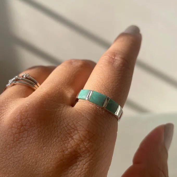 Turquoise band ring