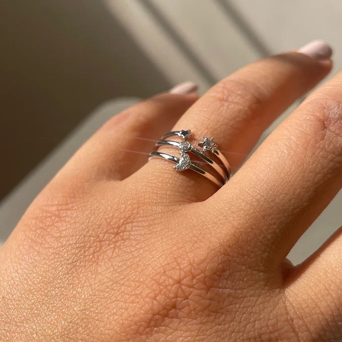 Moon stack rings