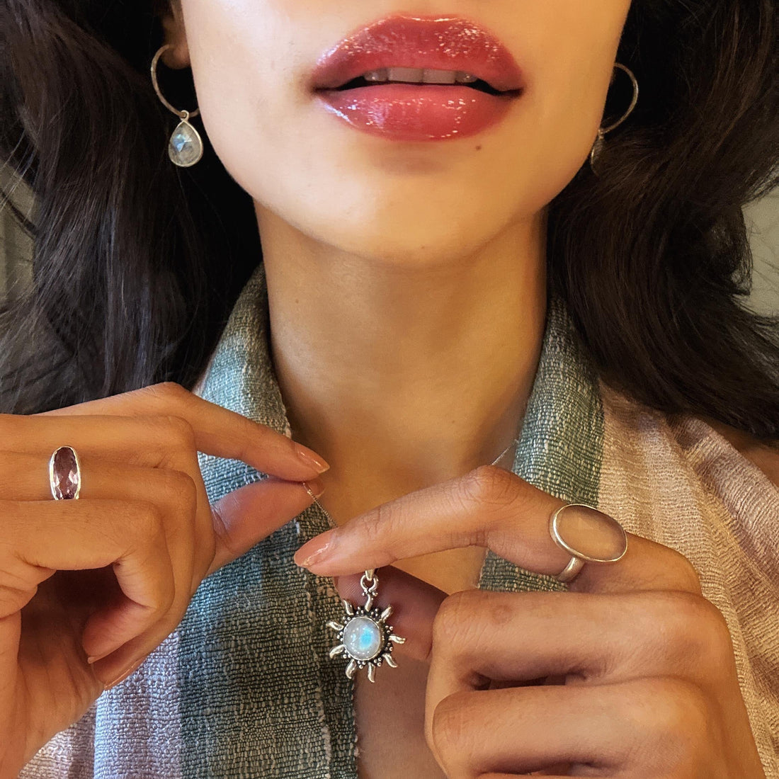 Gemstone hoops