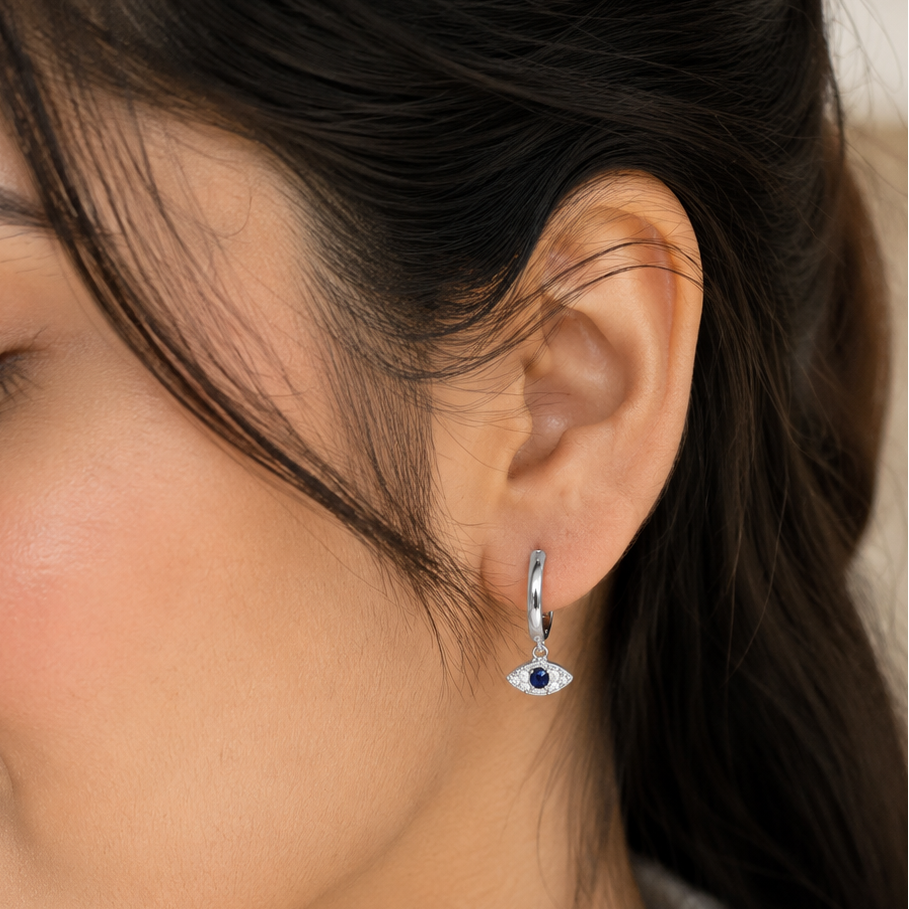 Evil eye hoops
