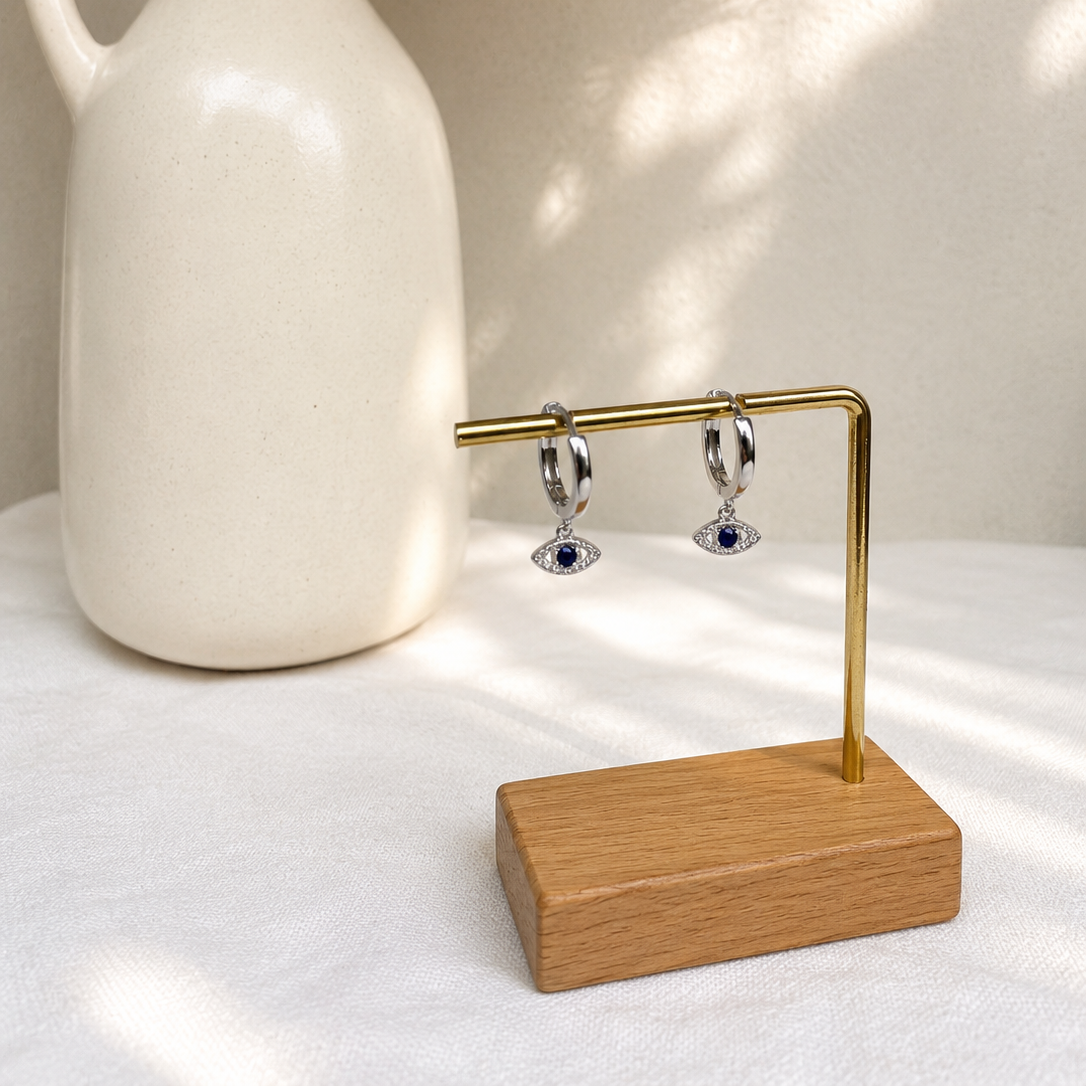 Evil eye hoops