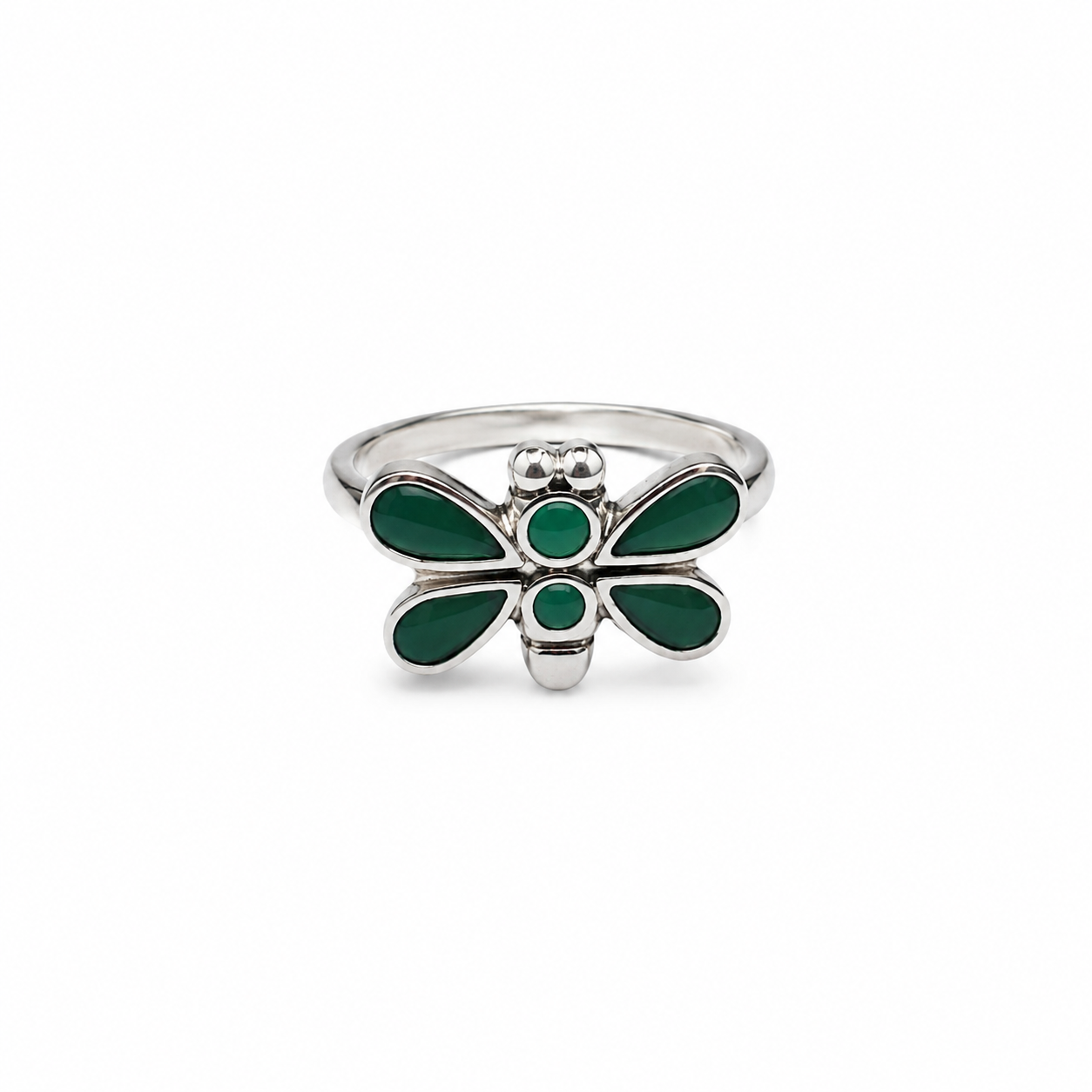 Dragonfly gemstone ring