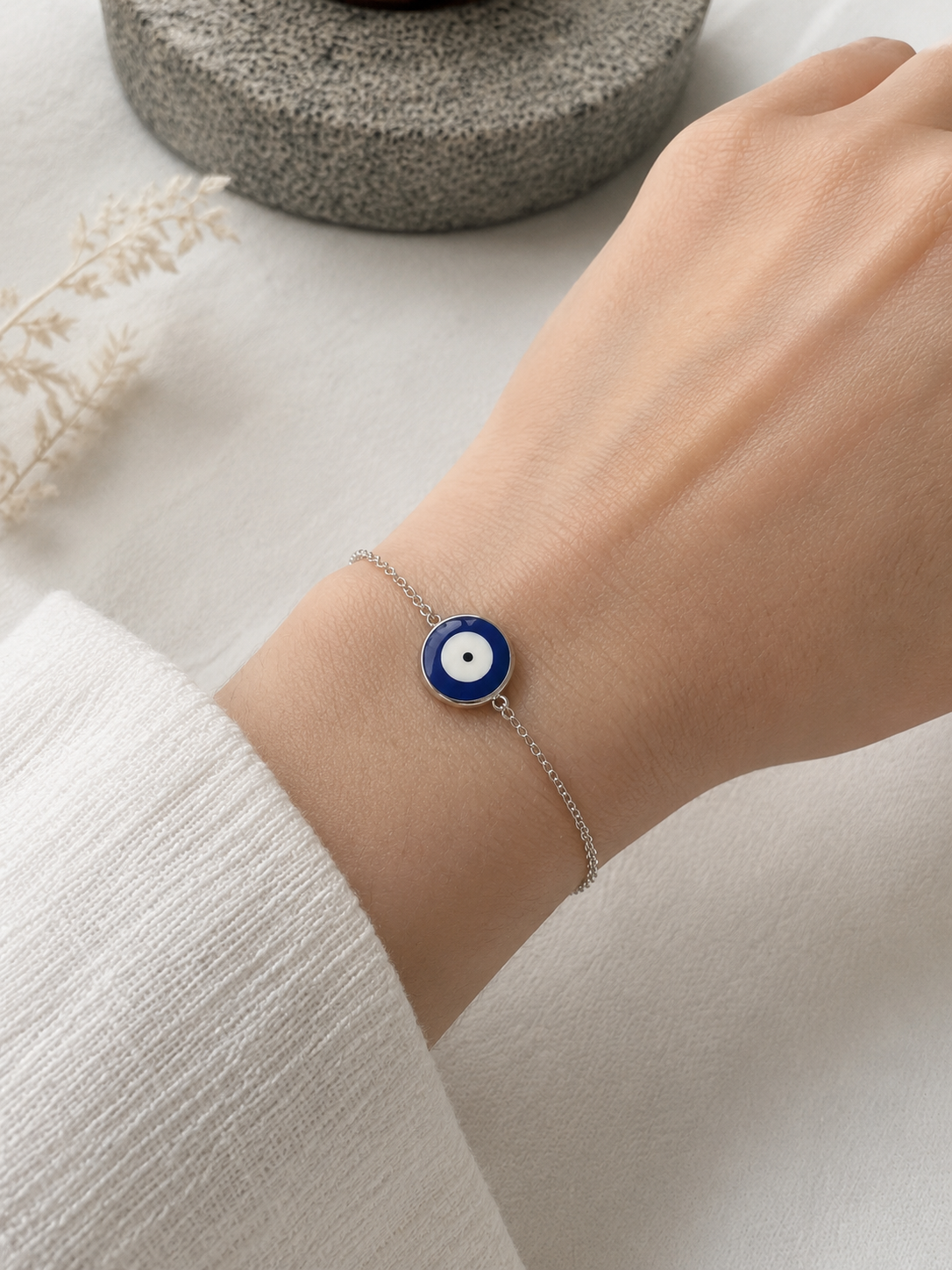 Evil eye enamel bracelet