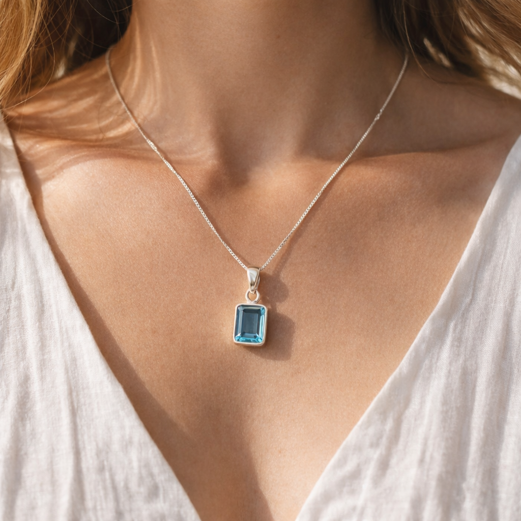 Blue topaz necklace