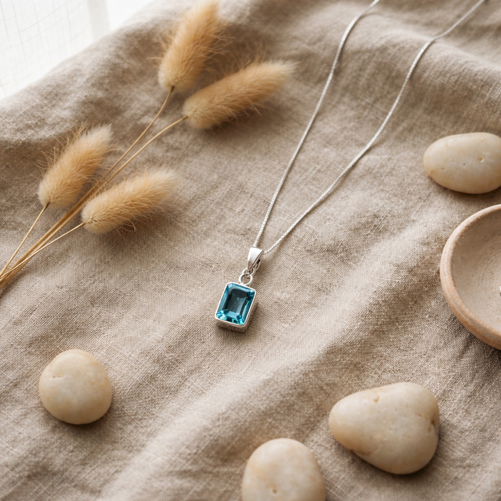 Blue topaz necklace