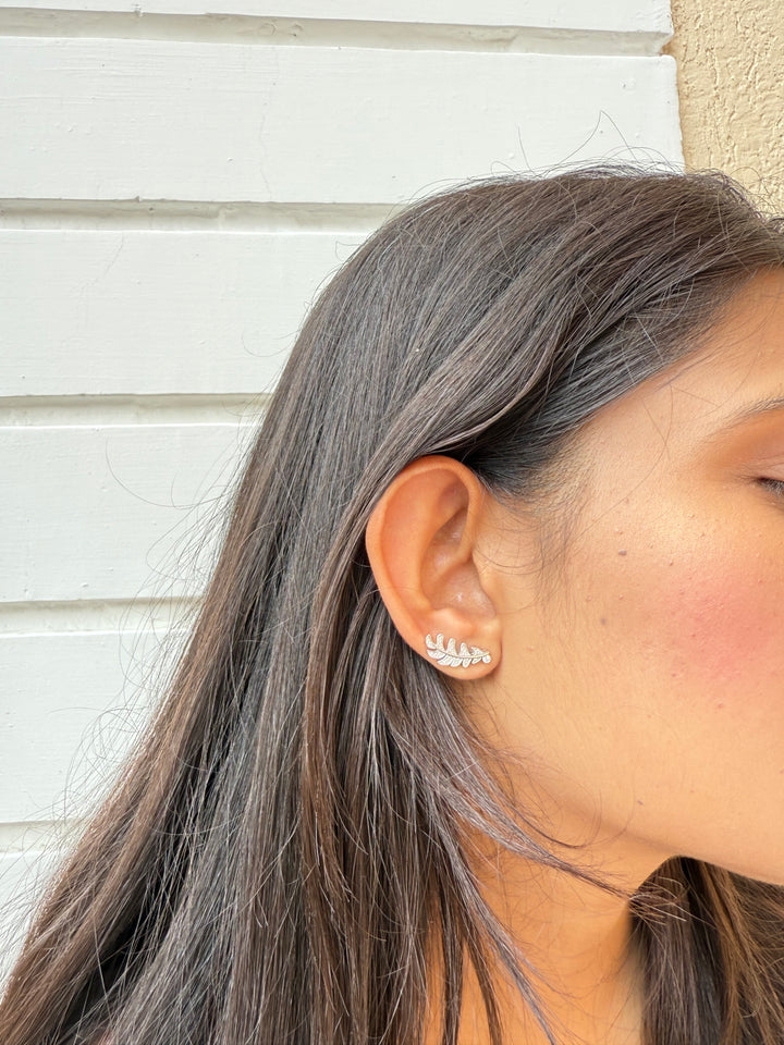 Leaf slider earrings