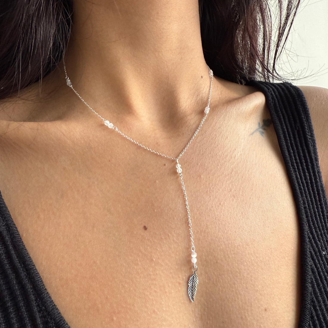 Dainty moonstone necklace