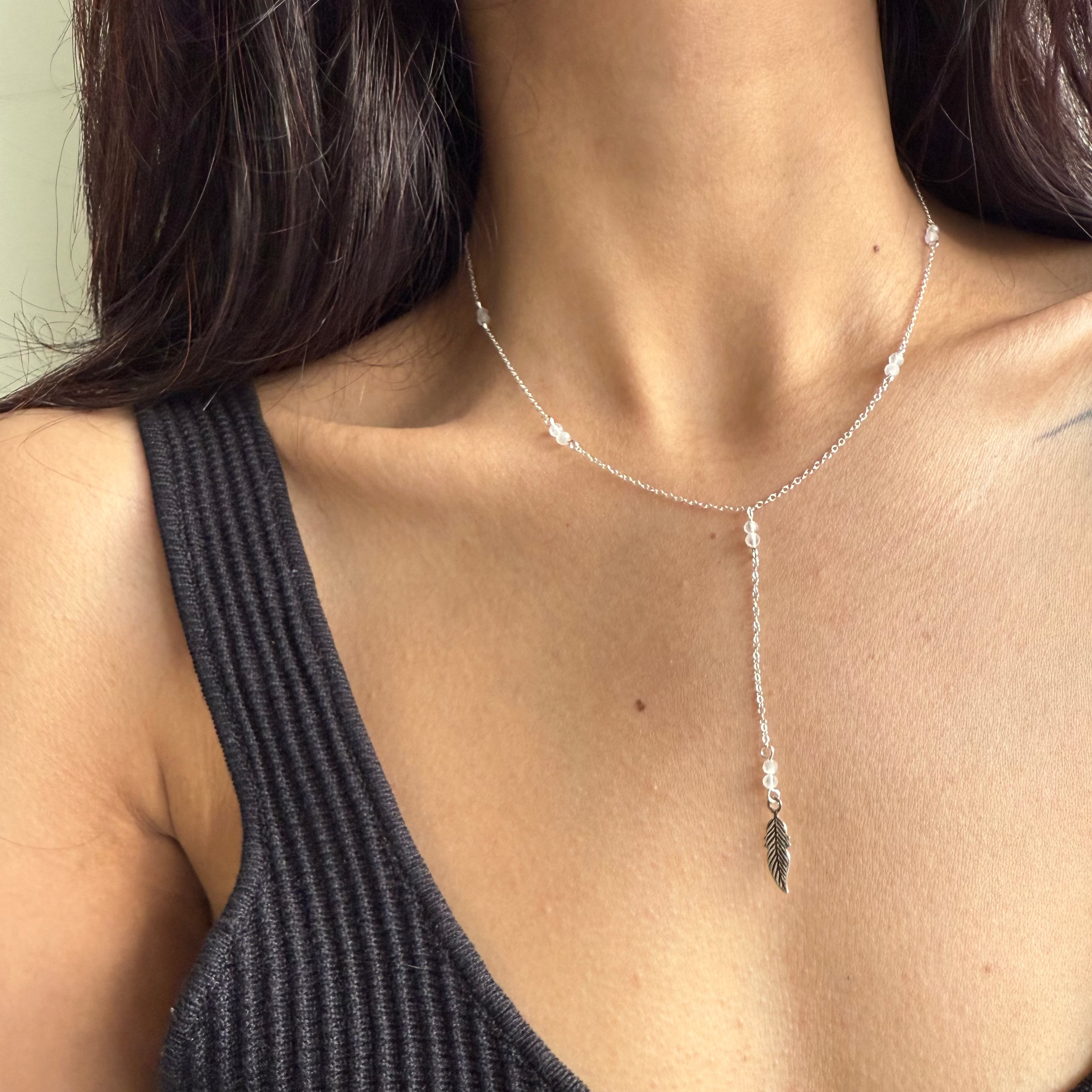 Dainty moonstone necklace