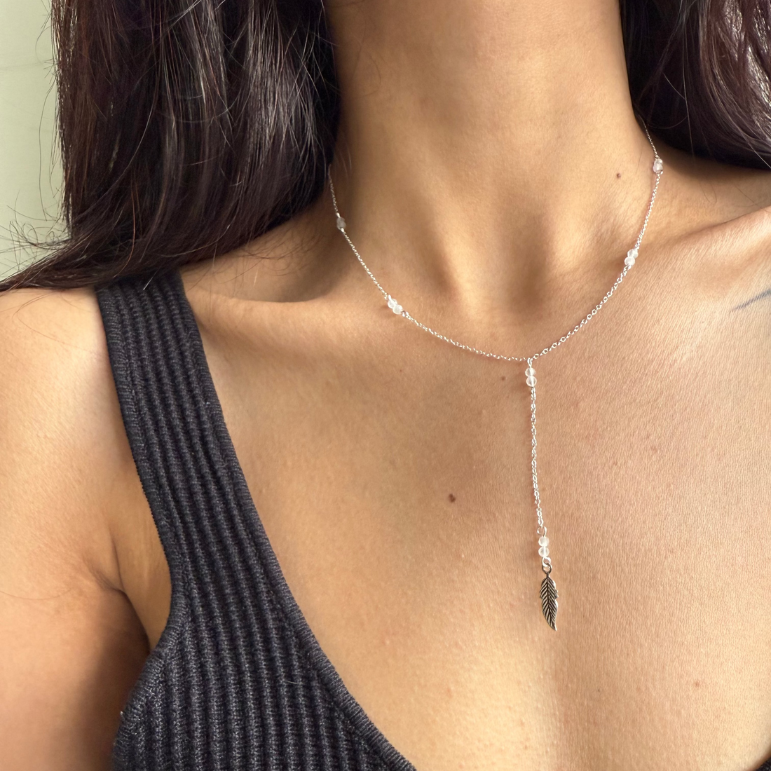 Dainty moonstone necklace