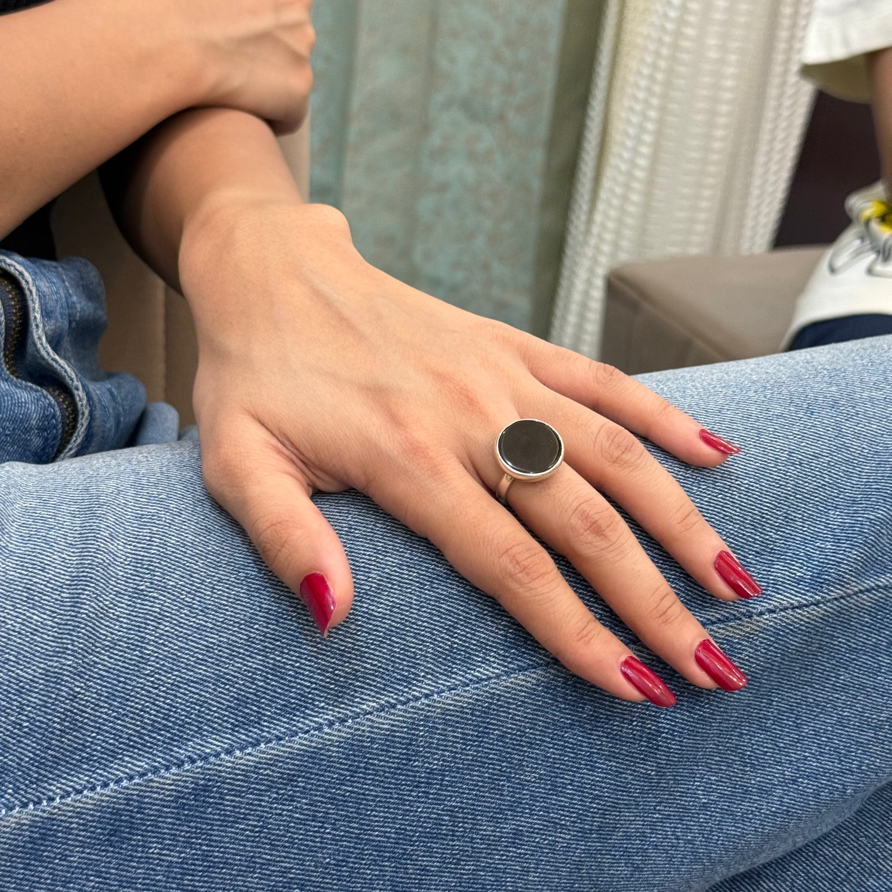 Black onyx bold ring