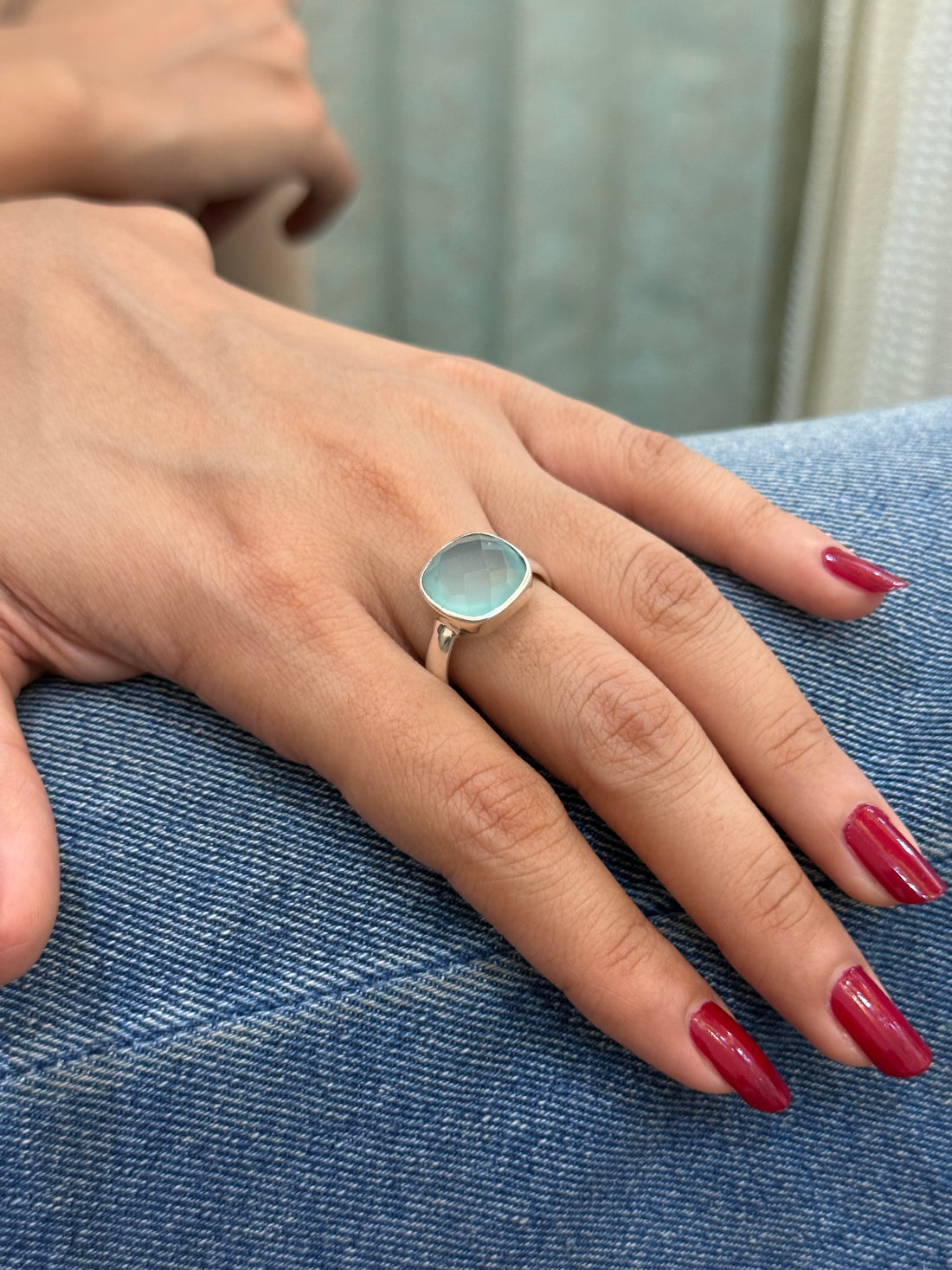 Aqua calcy ring