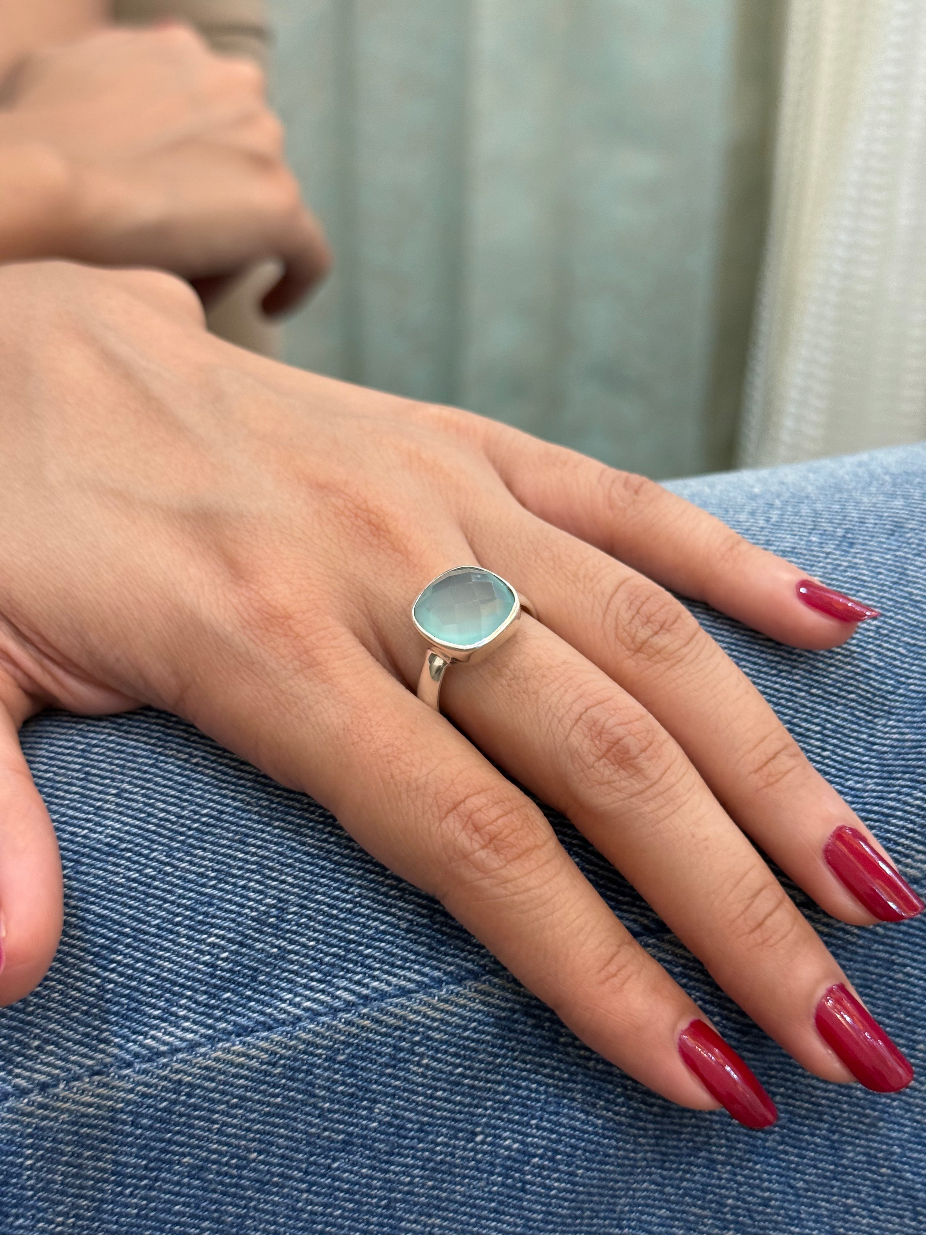 Aqua calcy ring