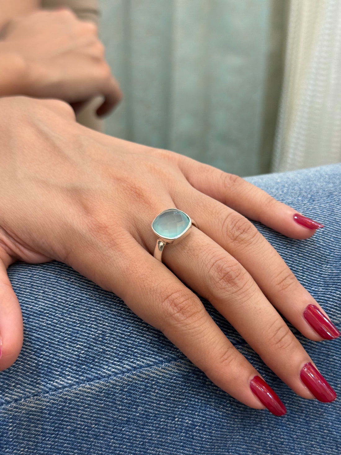 Aqua calcy ring