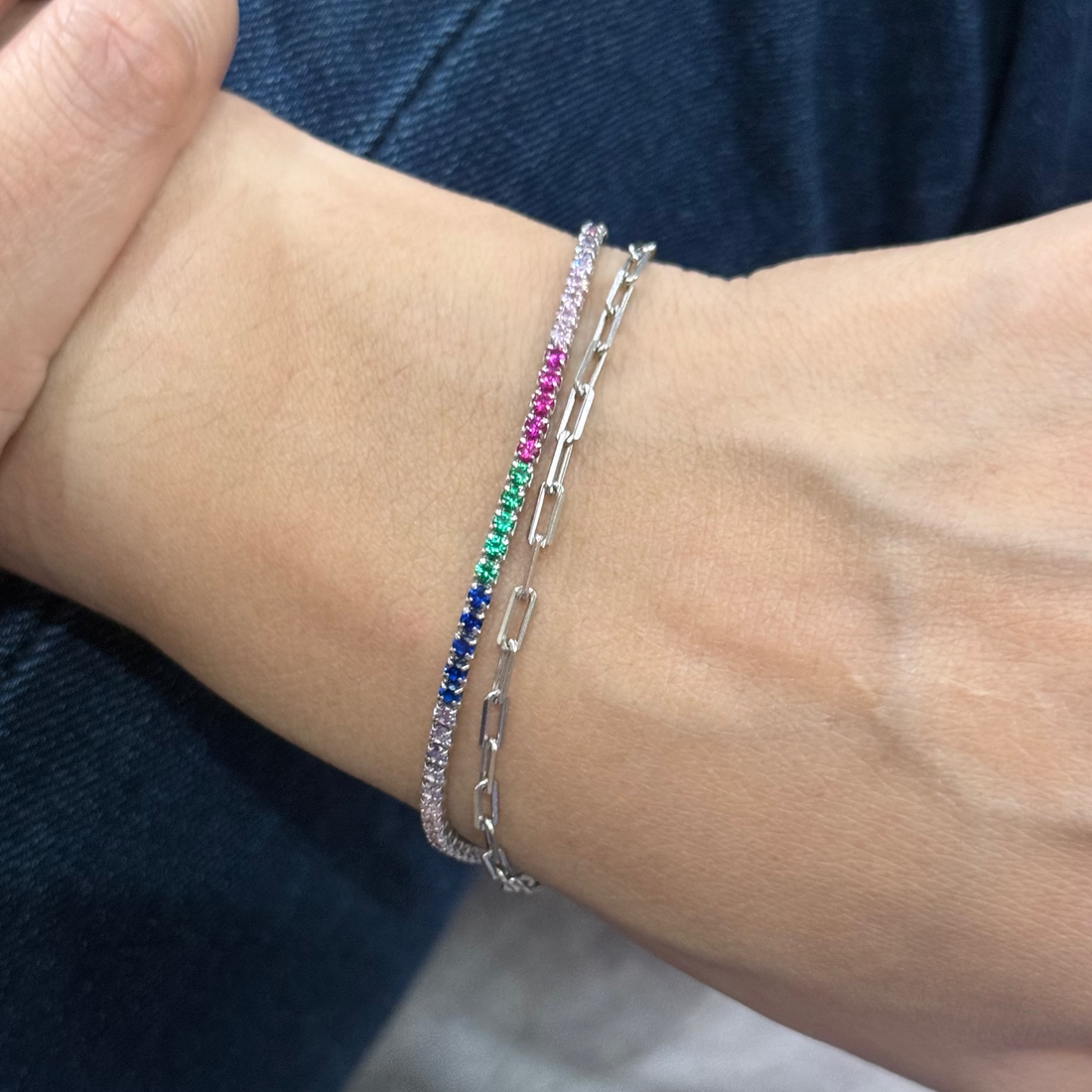 Double layer tennis bracelet