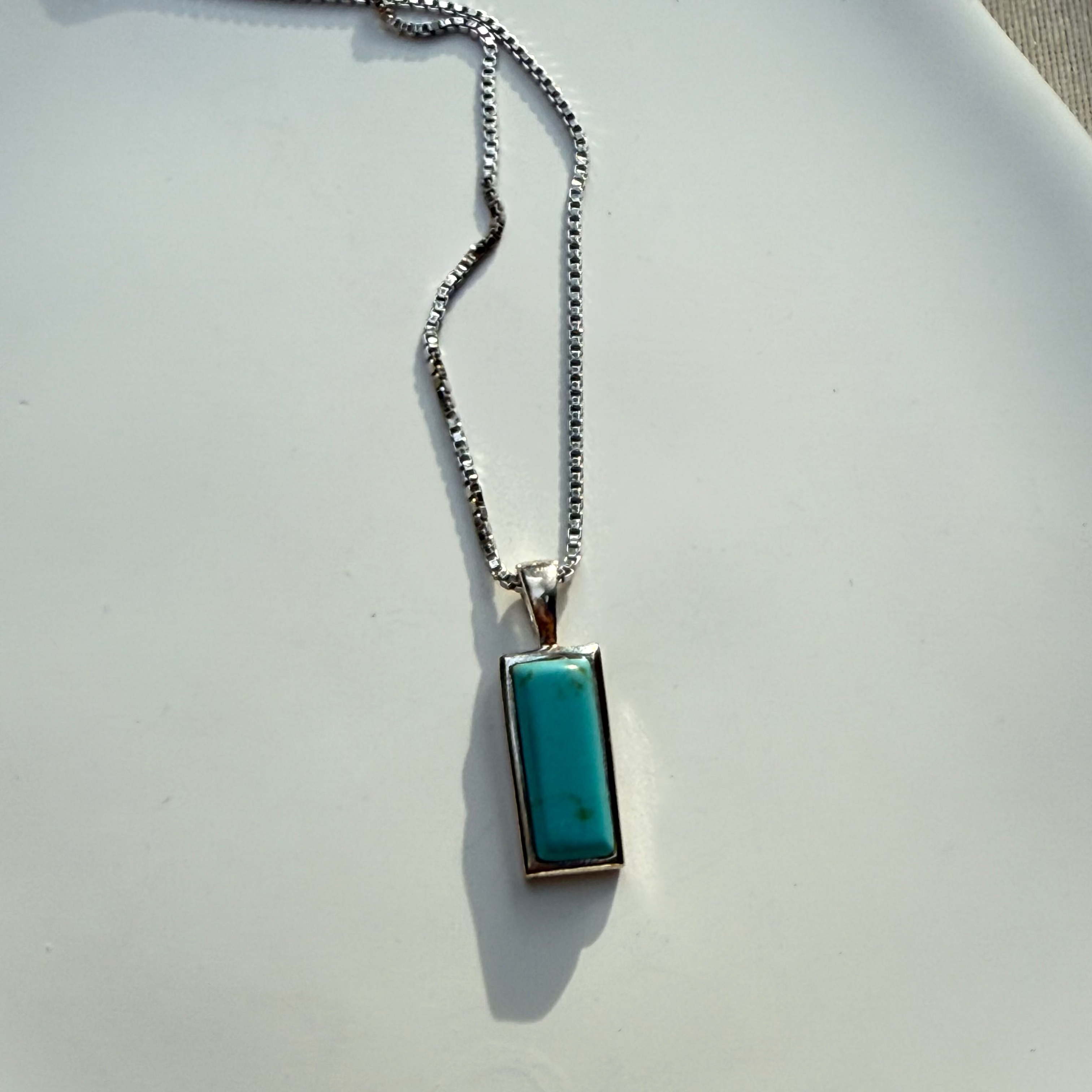 Turquoise bar locket