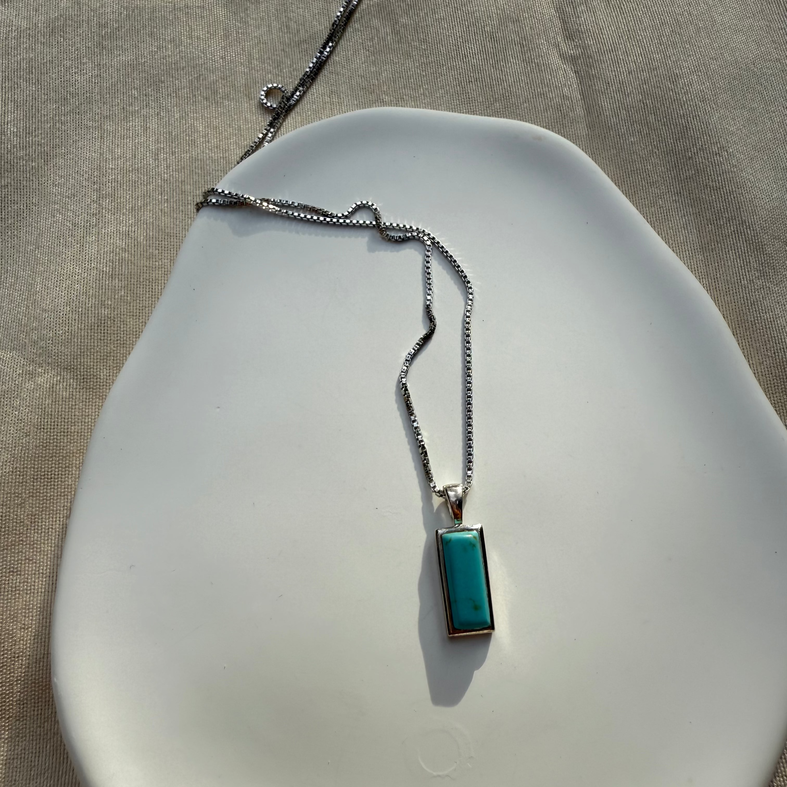 Turquoise bar locket