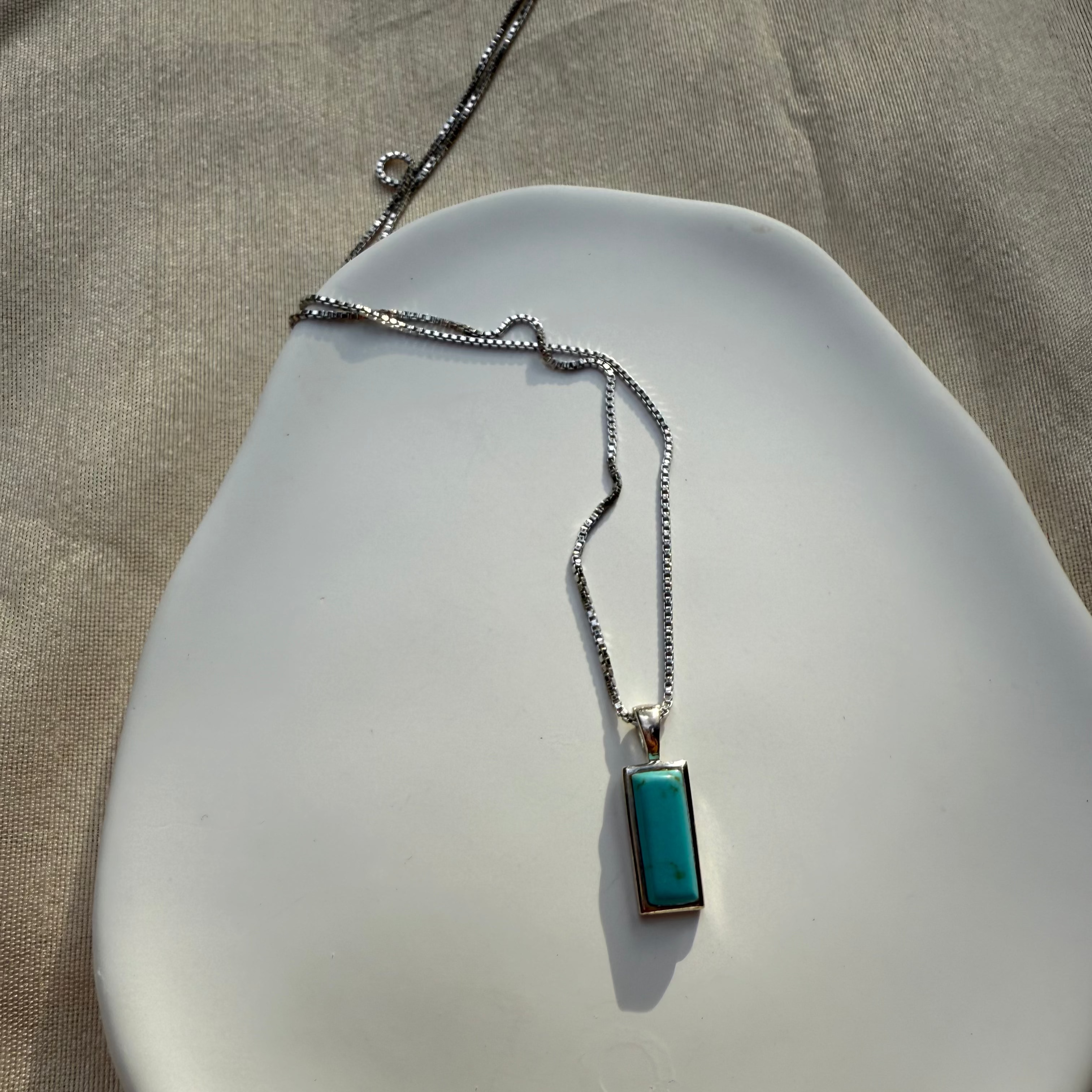 Turquoise bar locket