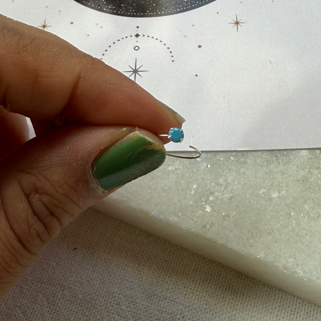 Turquoise nose clip
