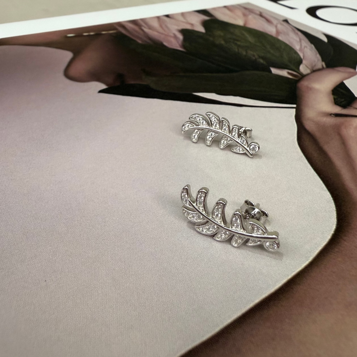 Leaf slider earrings