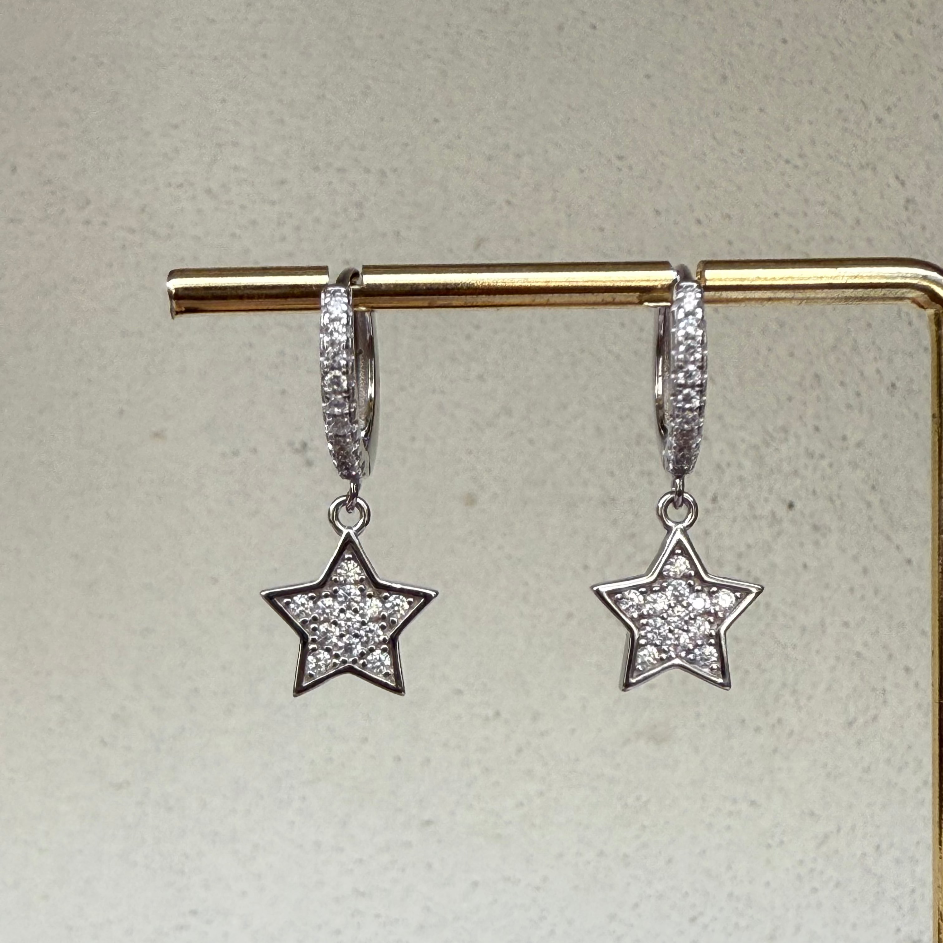Zircon star hoops