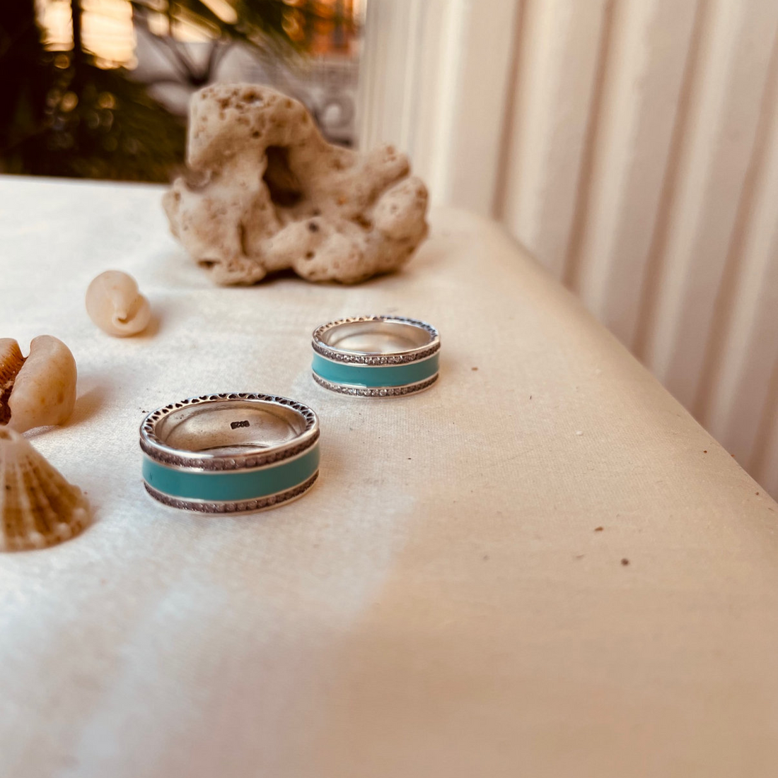 Turquoise band ring