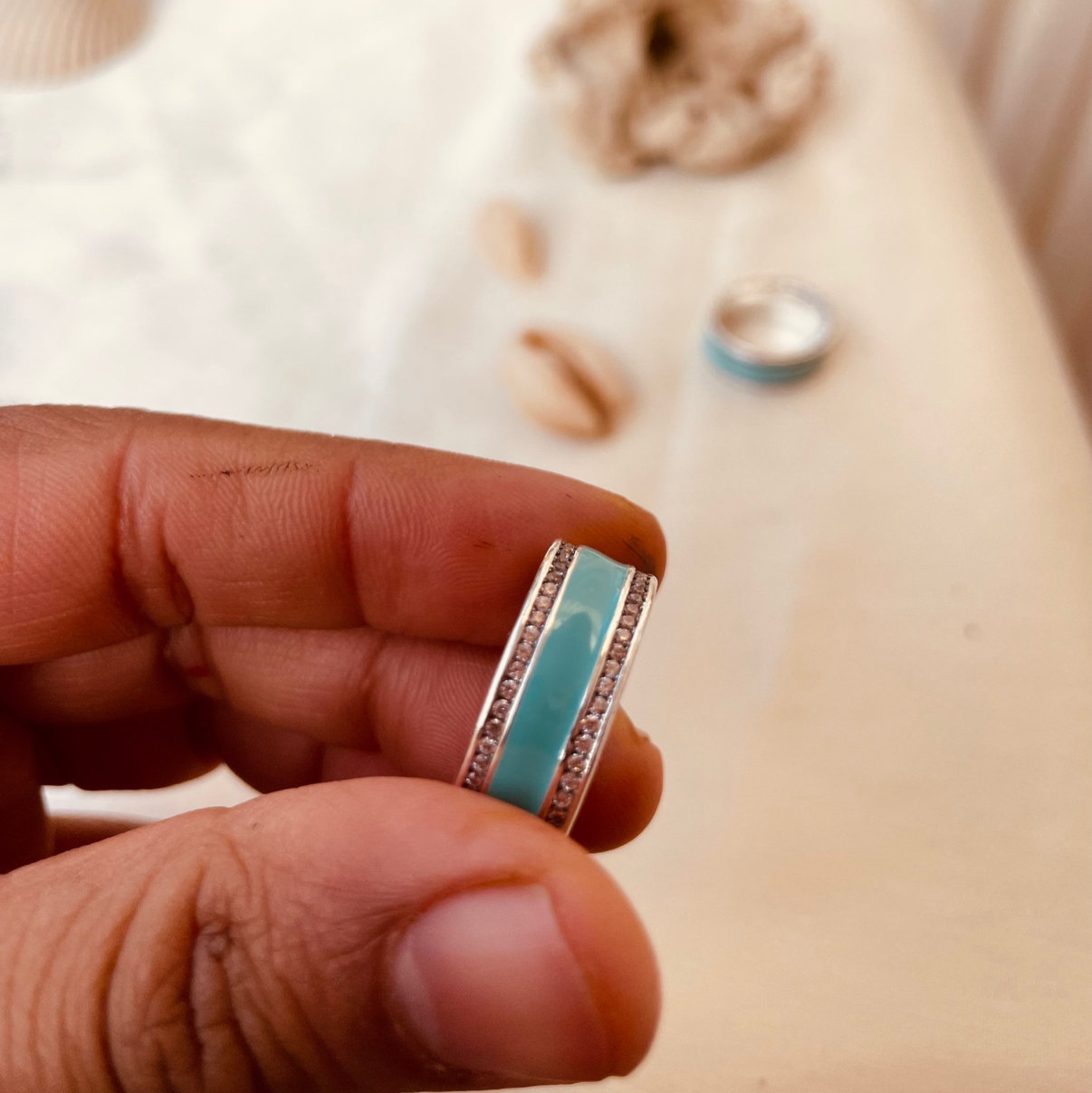 Turquoise band ring
