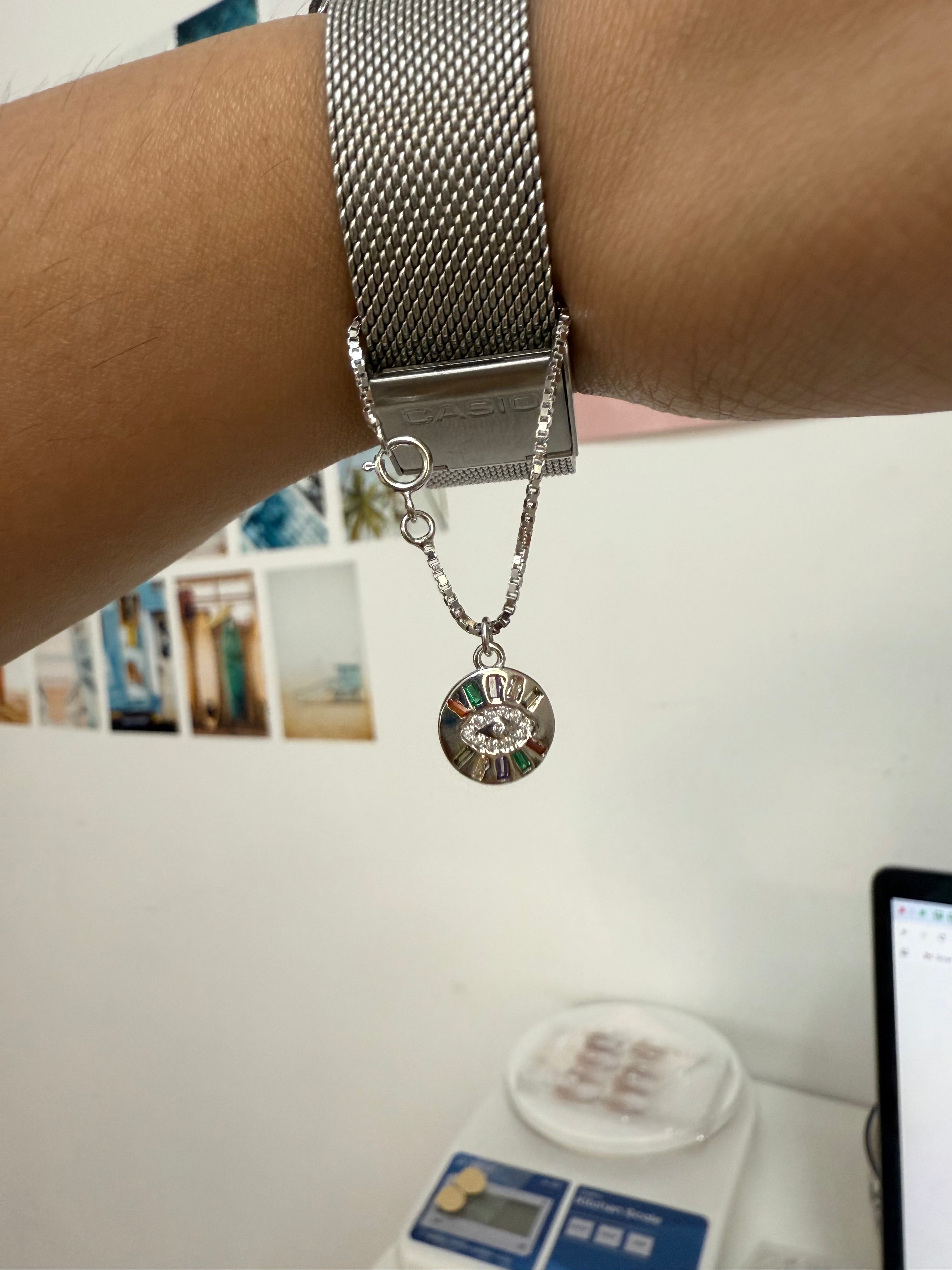 Evil eye watch charm