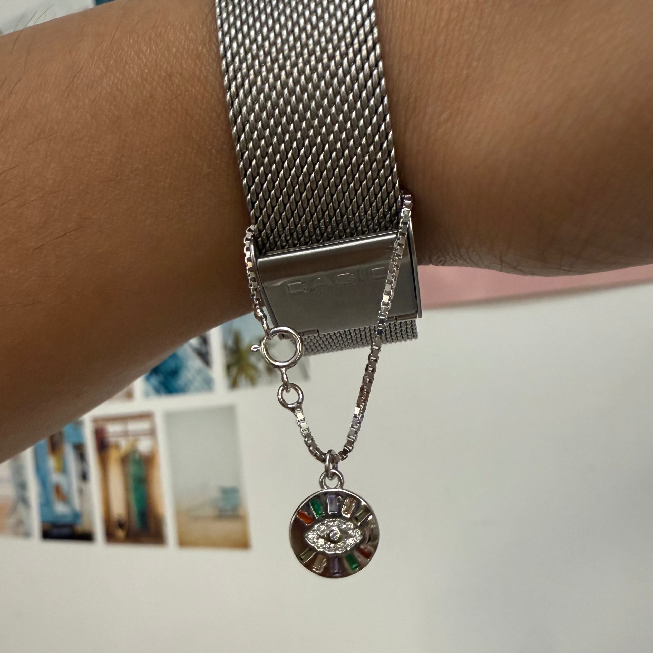 Evil eye watch charm