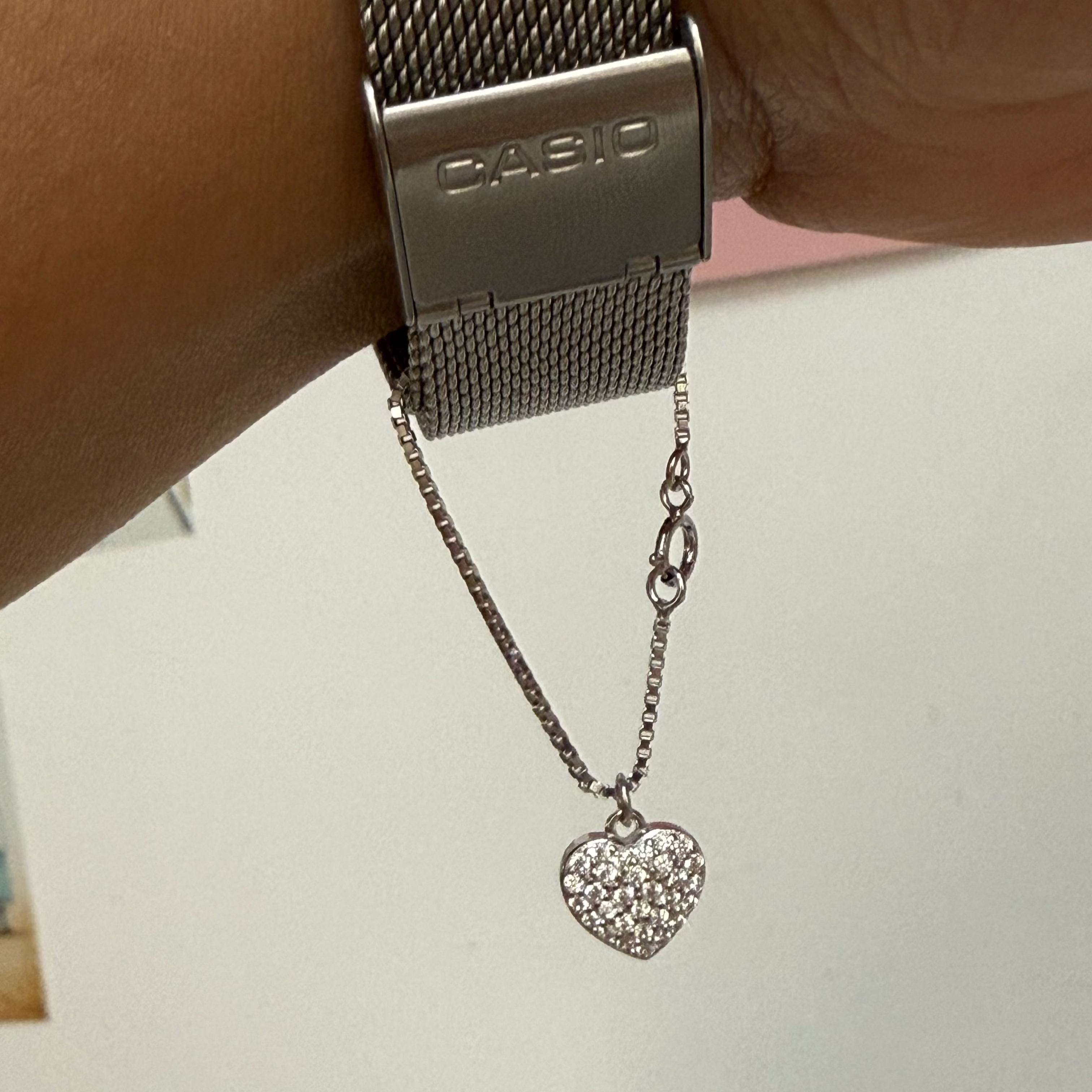 Heart watch charm