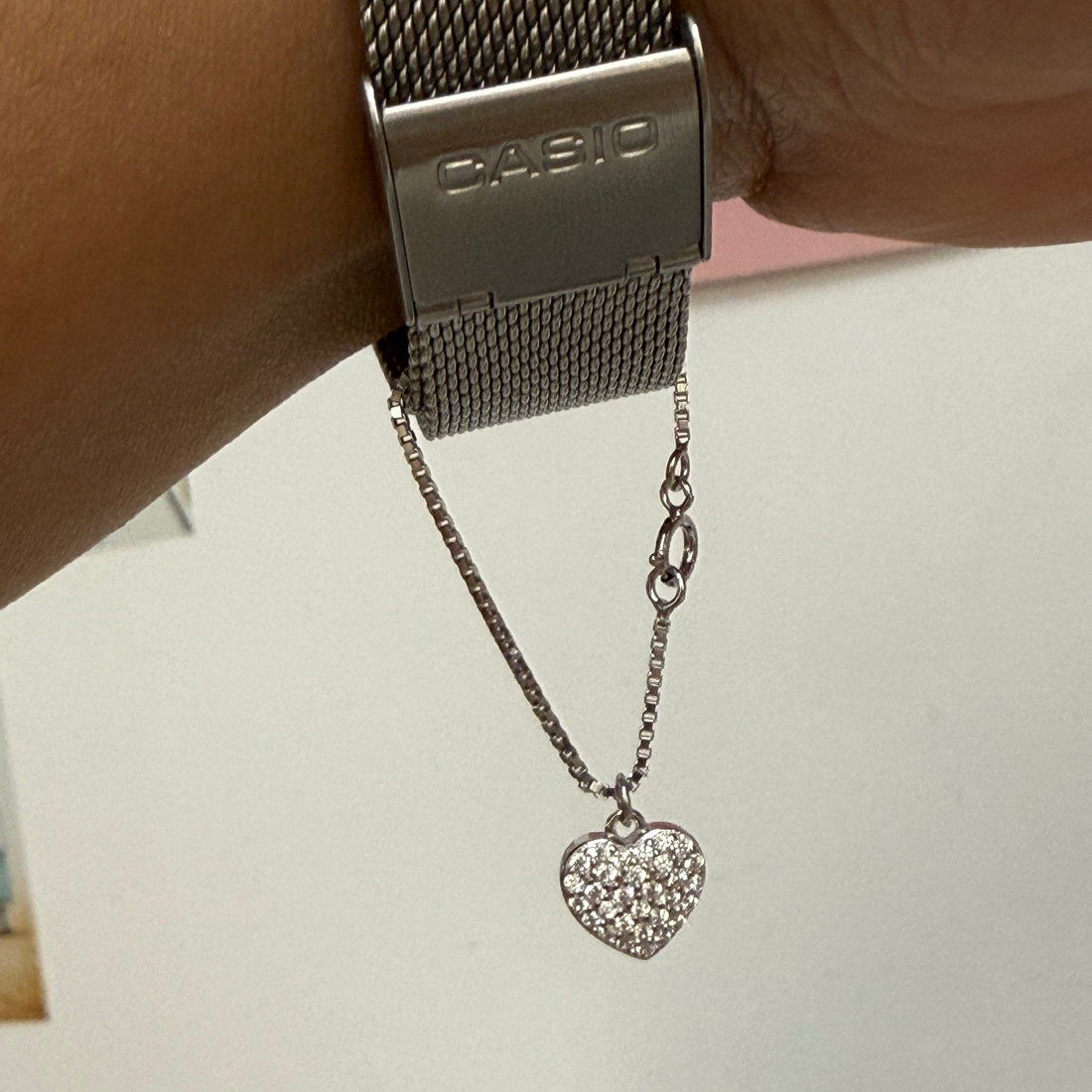 Heart watch charm