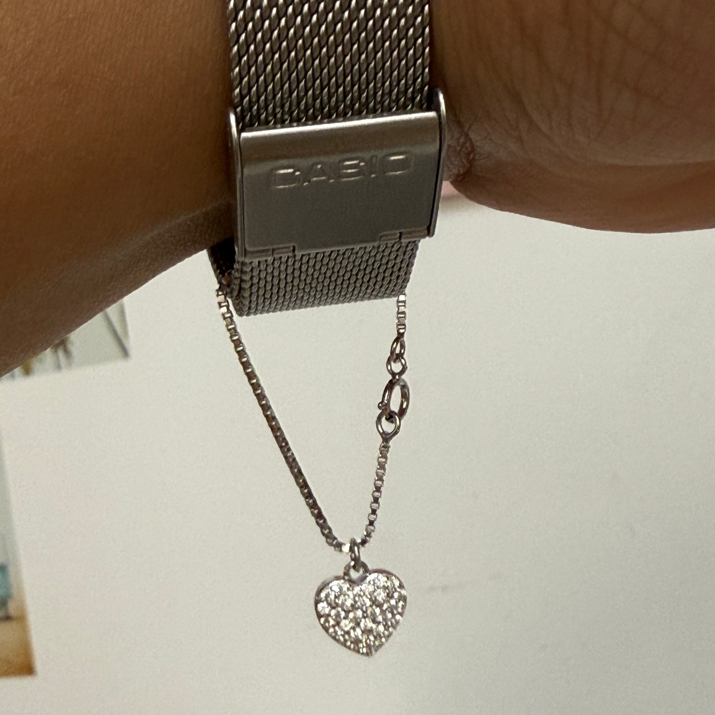 Heart watch charm