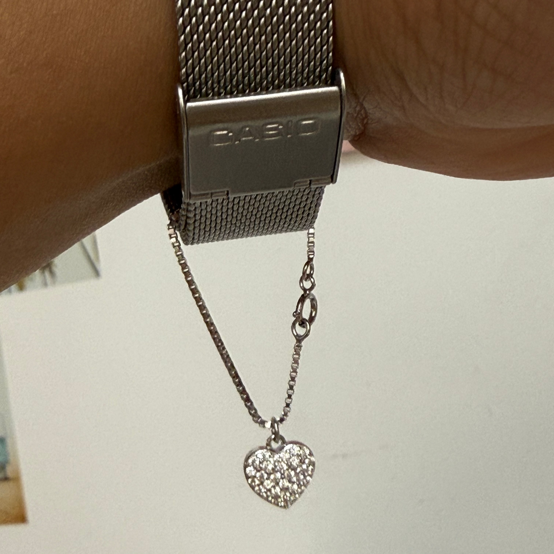 Heart watch charm