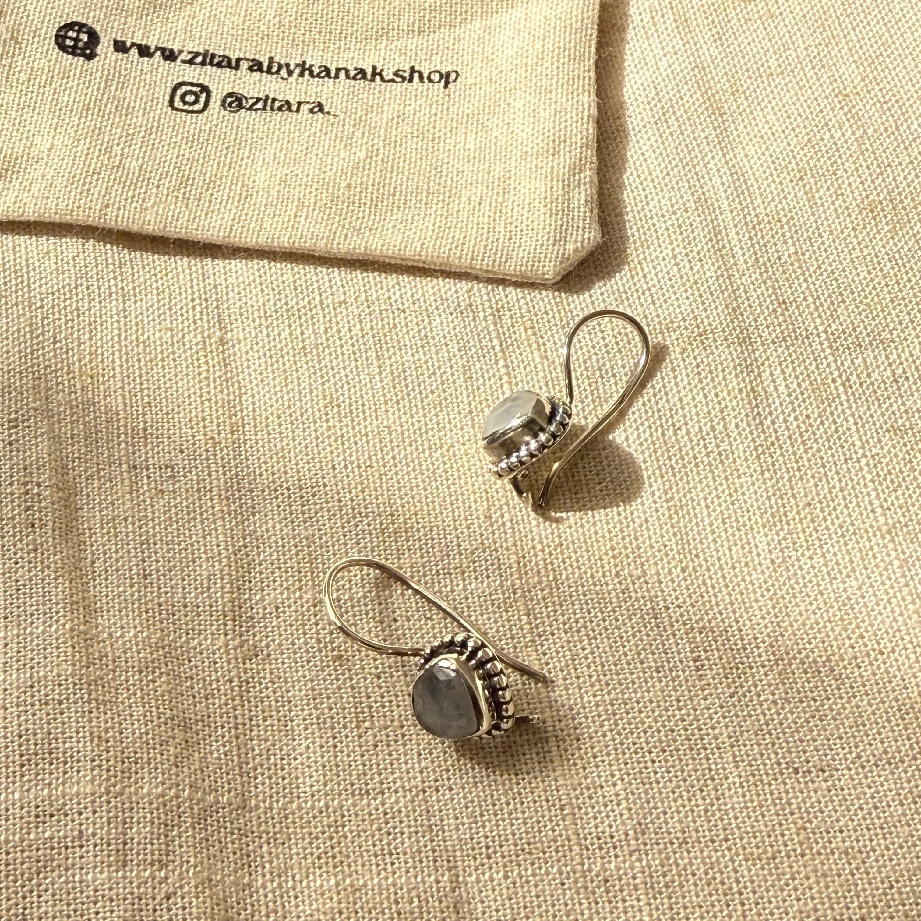 Moonstone hoops