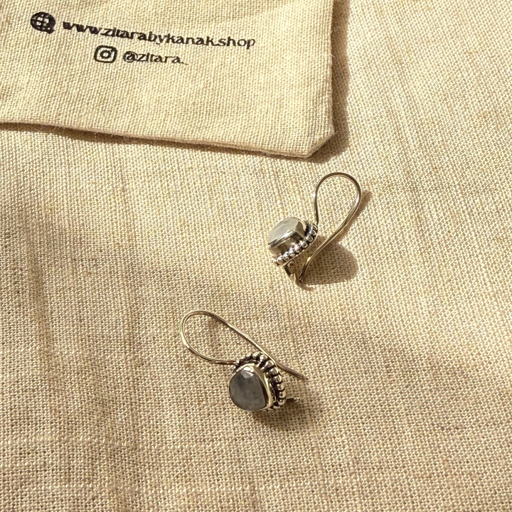 Moonstone hoops