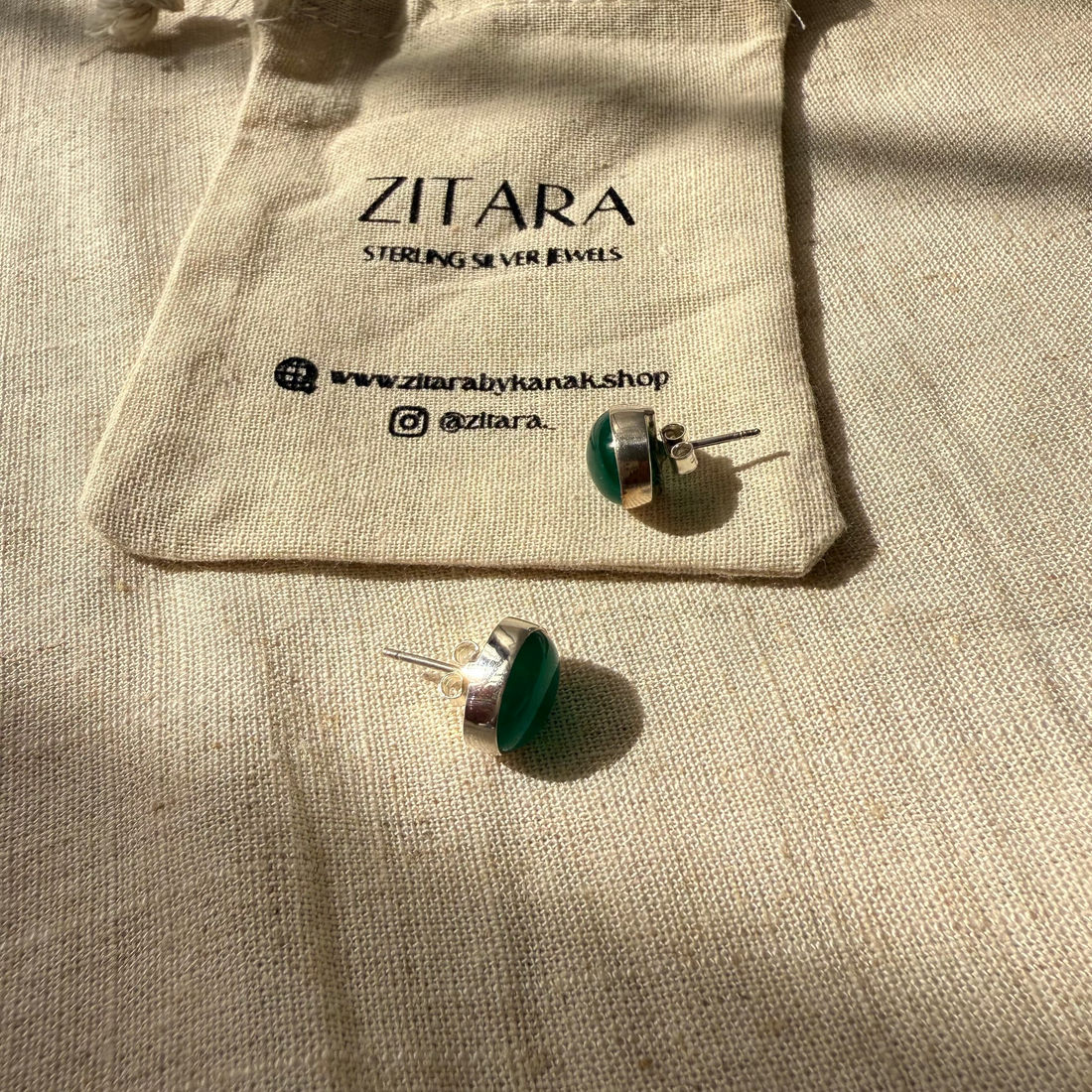 Green onyx earrings