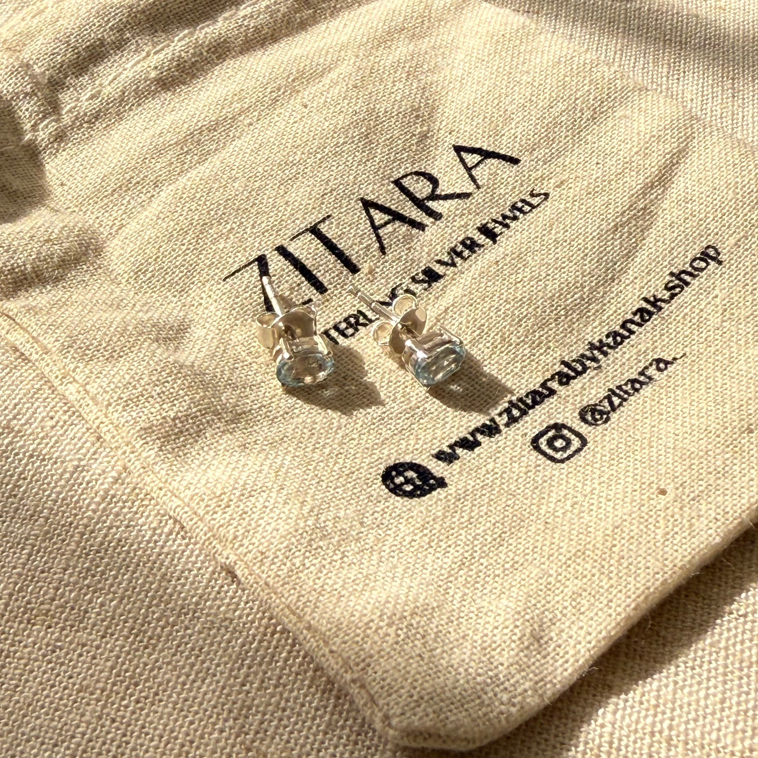 8mm oval gemstone studs