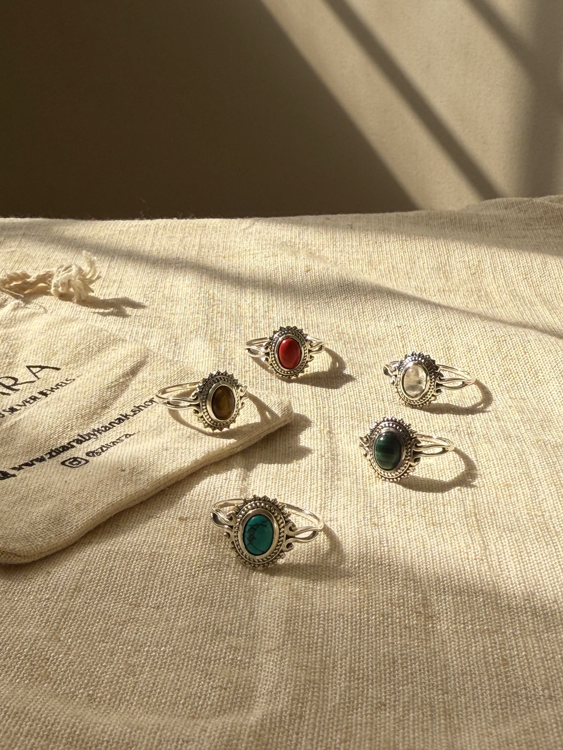 Boho gem ring