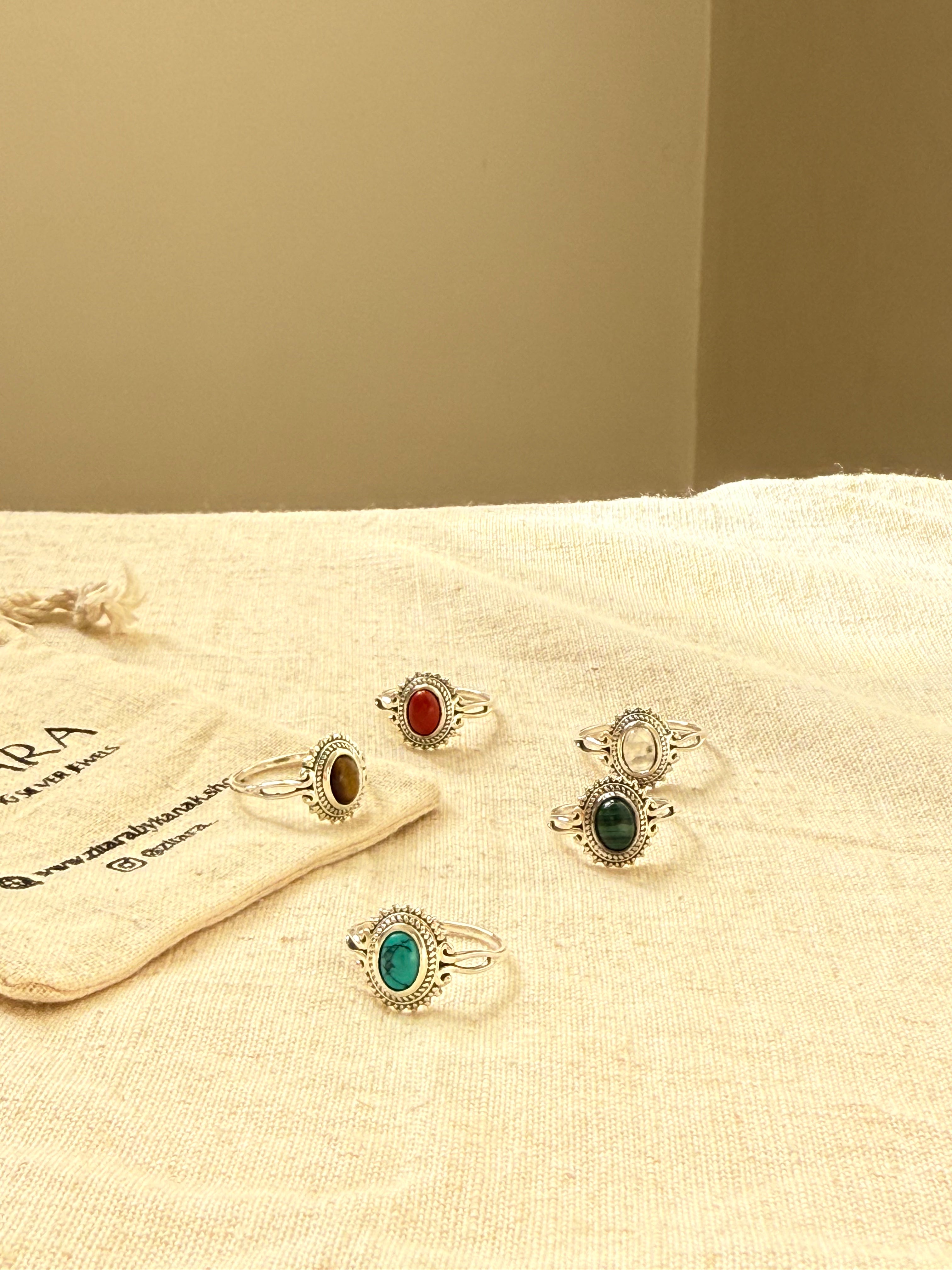 Boho gem ring