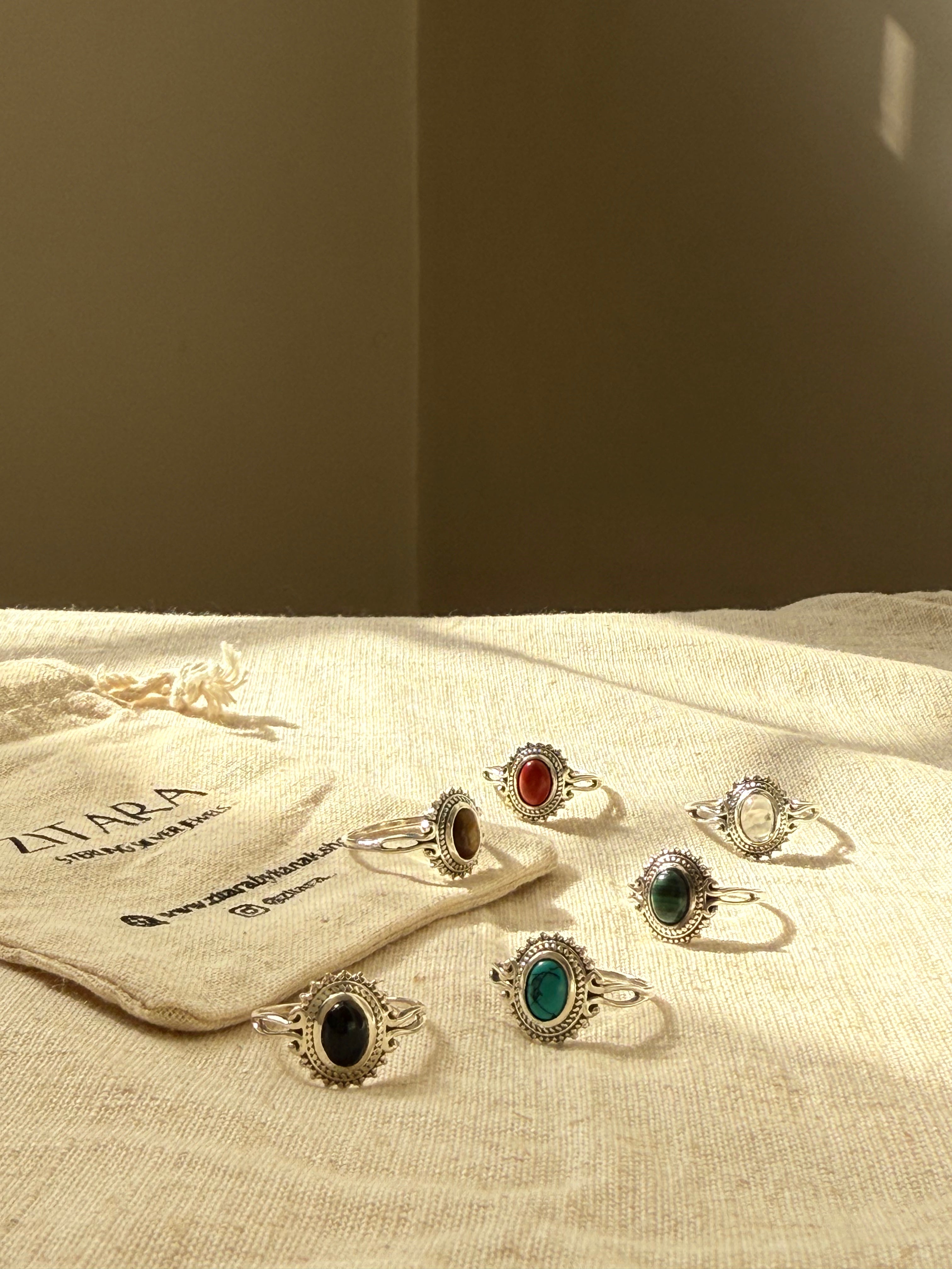 Boho gem ring