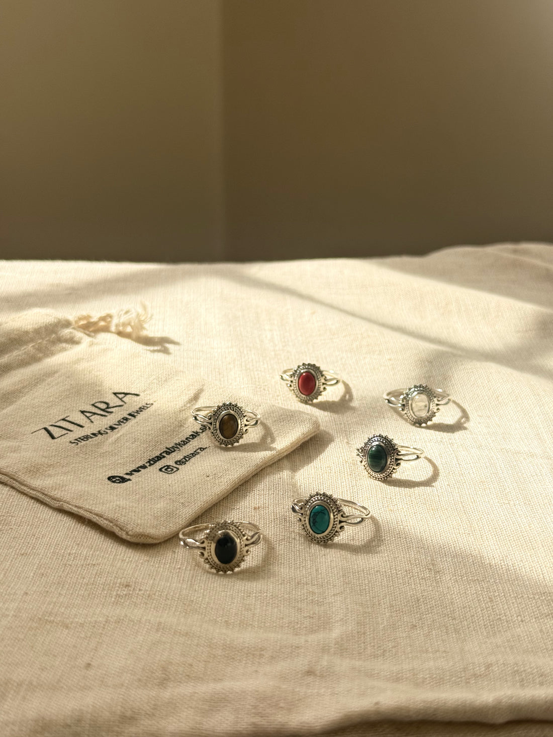 Boho gem ring