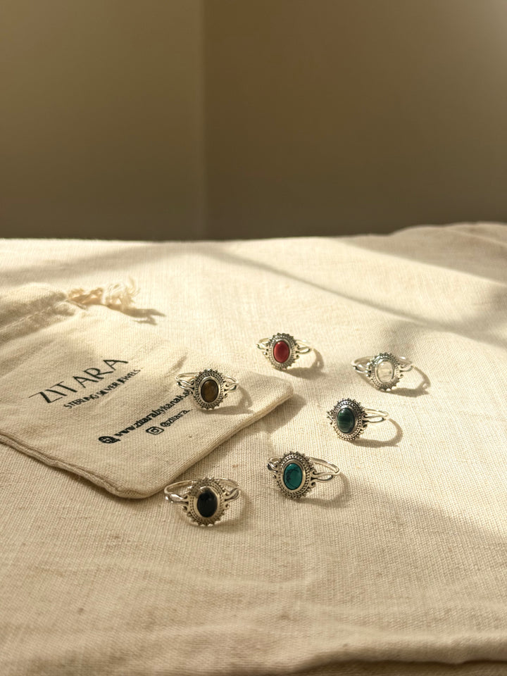 Boho gem ring
