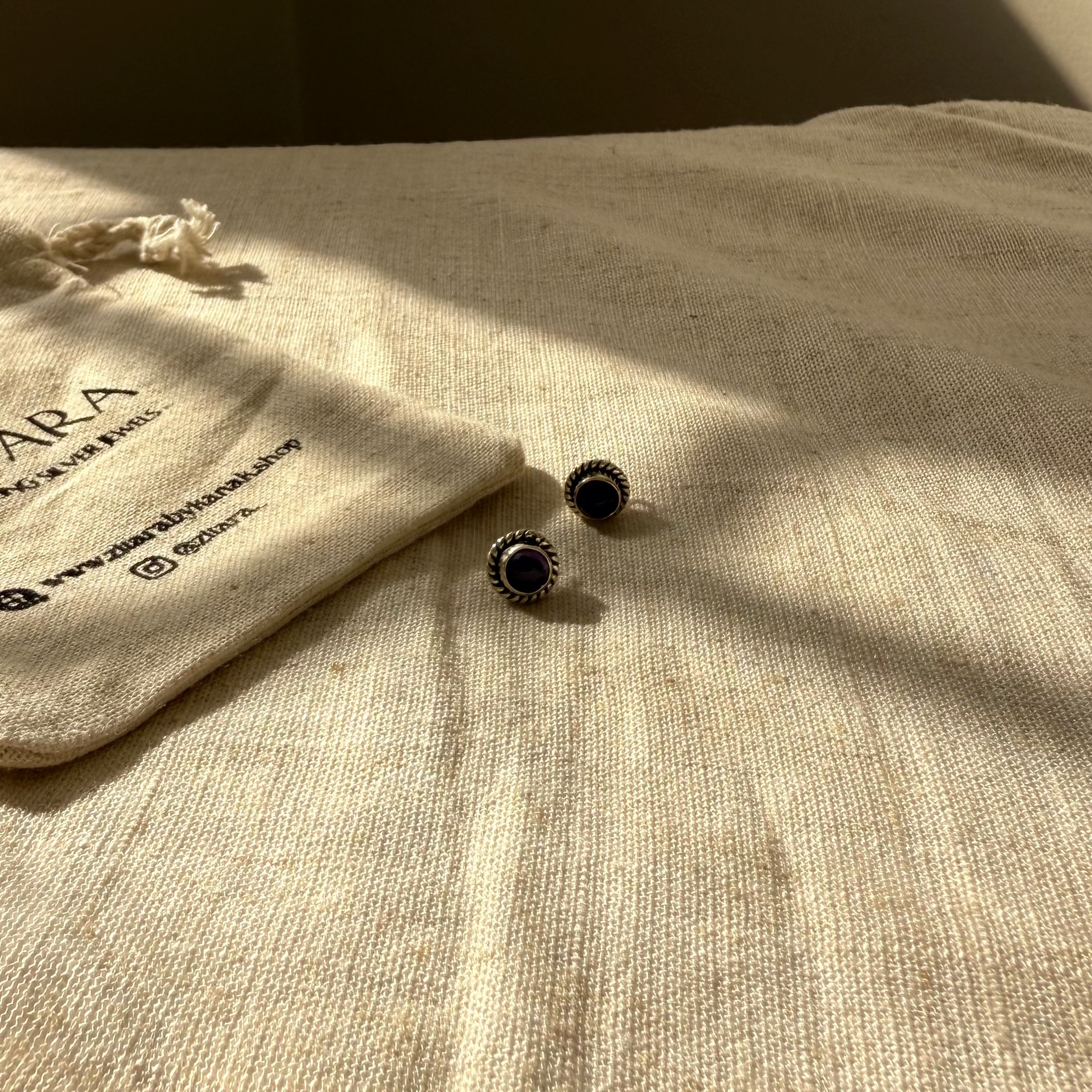 Amethyst boho studs