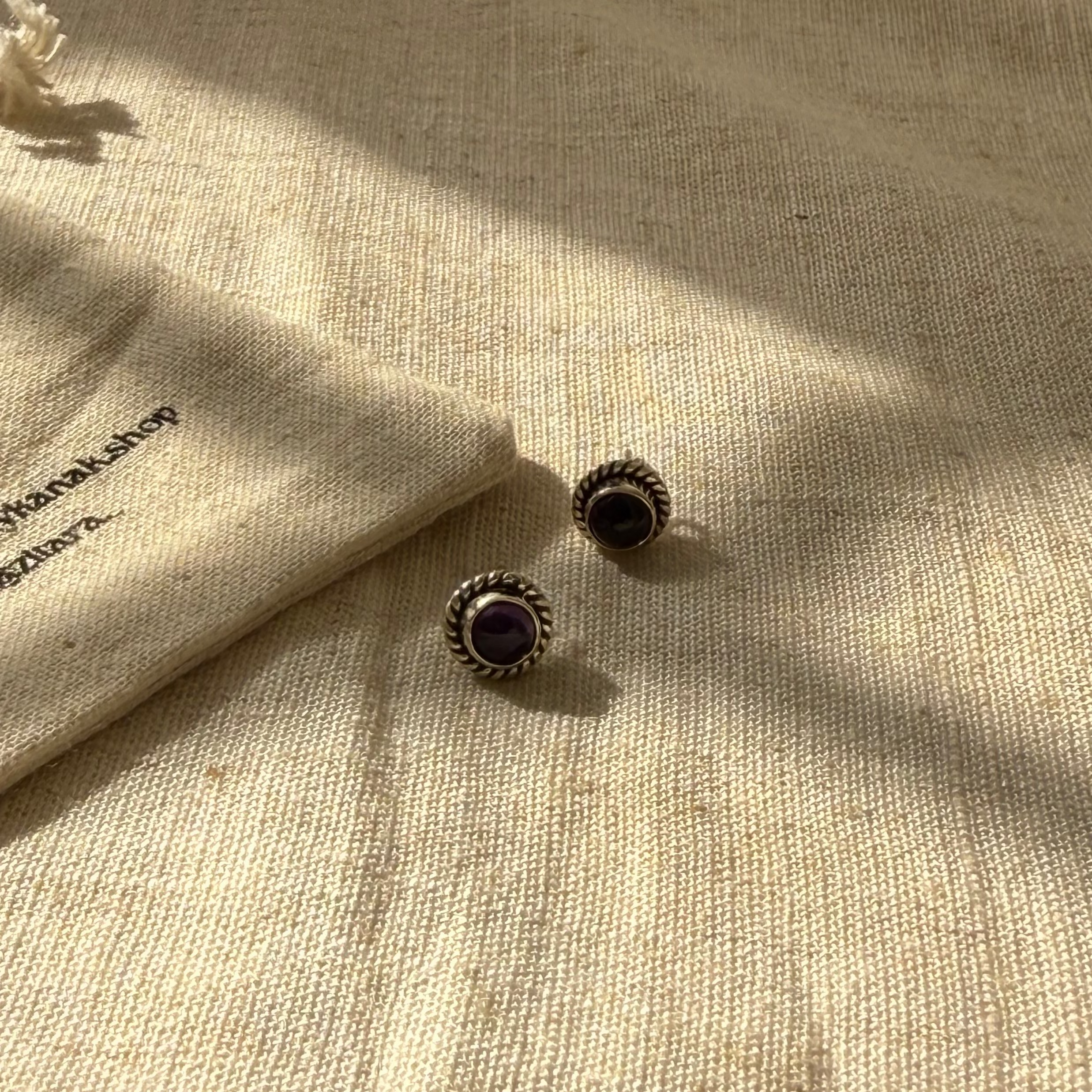 Amethyst boho studs