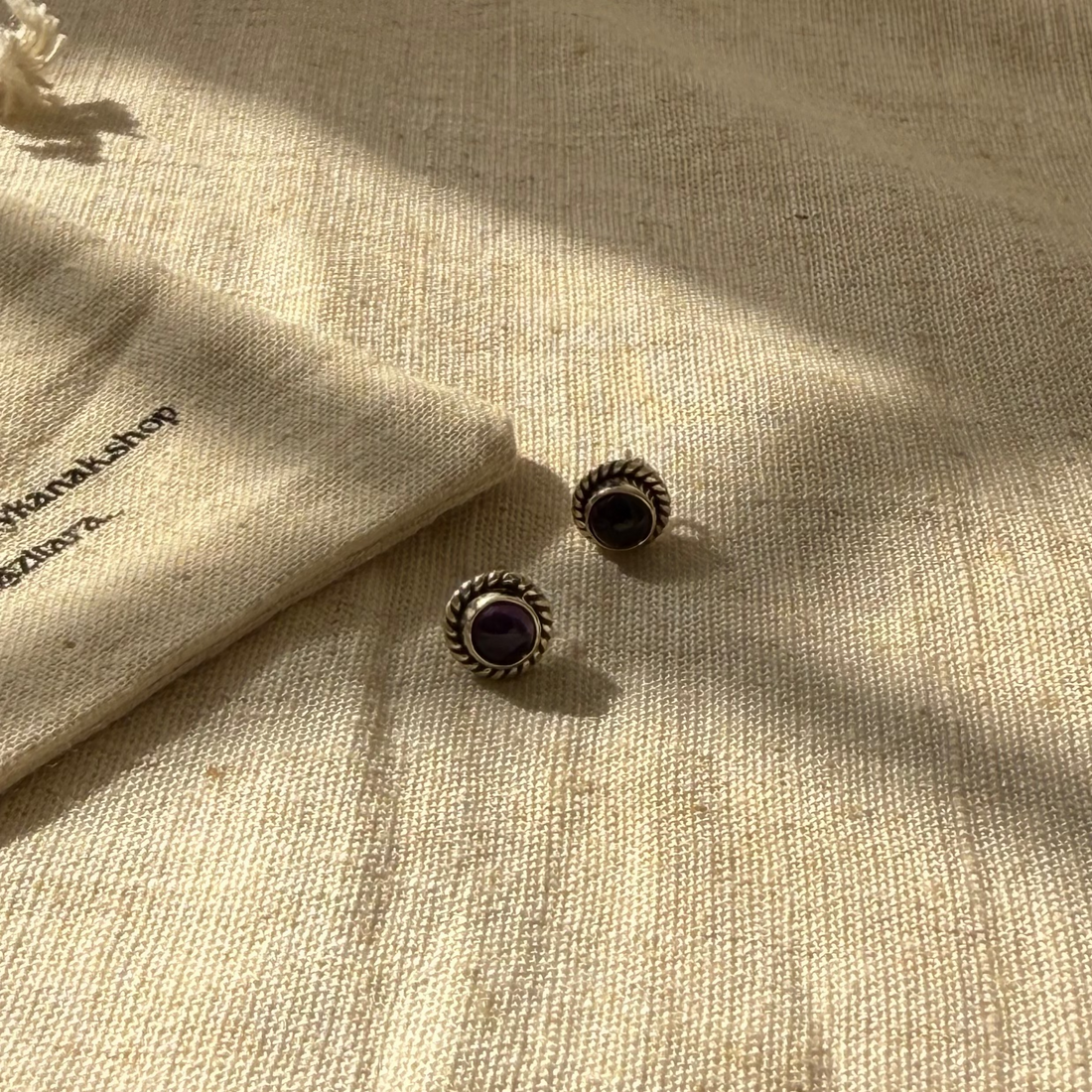 Amethyst boho studs