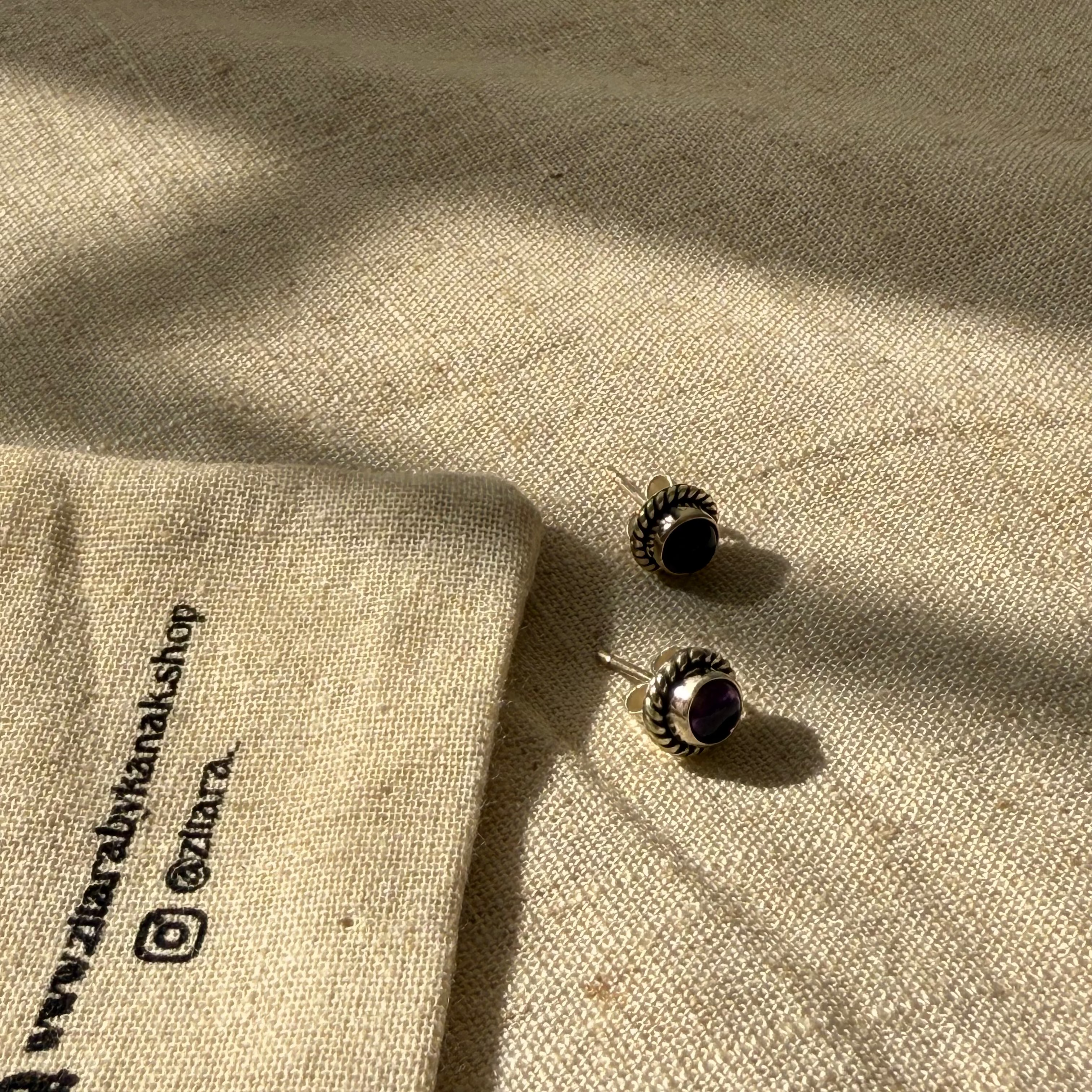 Amethyst boho studs