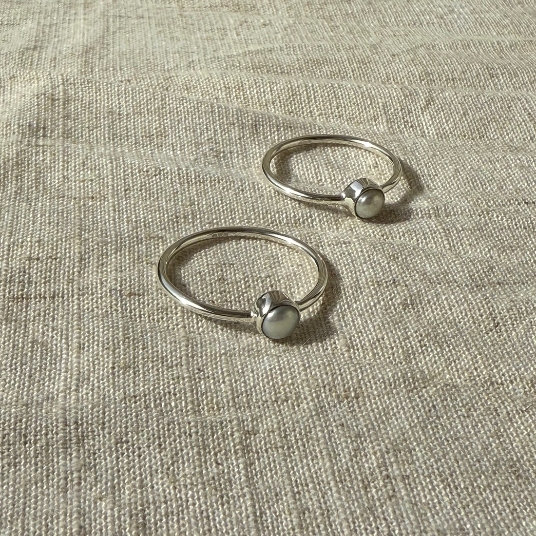 Dainty pearl ring